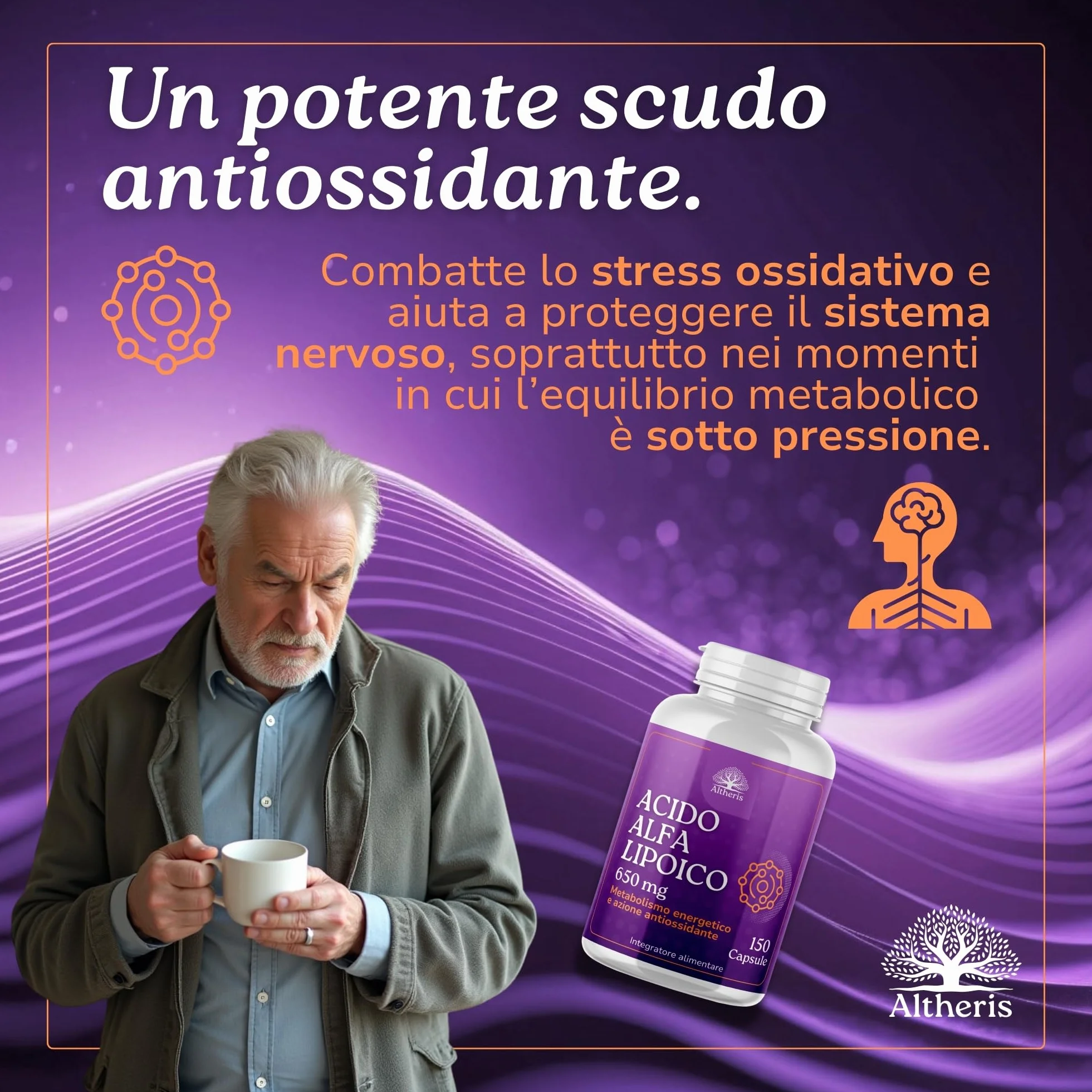 Acido Alfa Lipoico ALA 650mg 150 Capsule Alto Dosaggio - Integratore Antiossidante Metabolismo Energetico