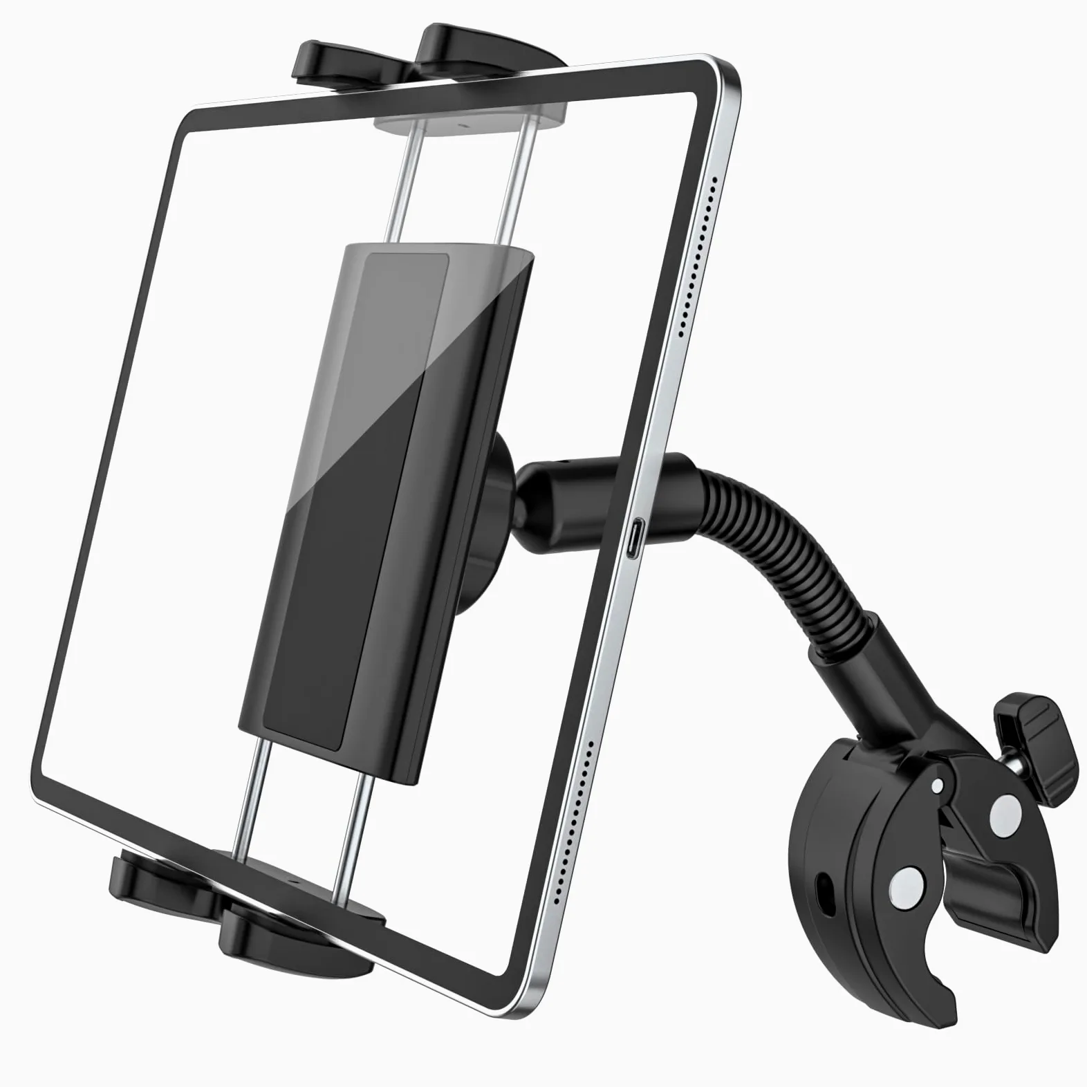 Supporto Tablet a Collo D'oca per Bici, Tapis Roulant, Spinning Peloton, Ellittica, Passeggino, Supporto Tablet Motociclo, Compatibile iPad Pro Air Mini, Galaxy Tab, 4,7-13", Tablet
