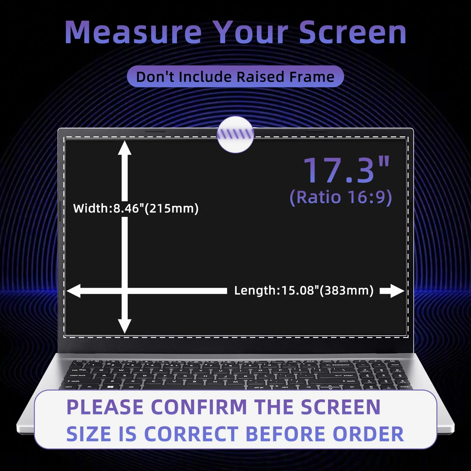 Filtro Privacy per Schermo Laptop 17 pollici 16:9, Protezione Schermo Antiriflesso Anti -Luce Blu per HP/Samsung/Dell/Acer/Lenovo/Ruzava/ASUS, Pellicola Protettiva Rimovibile - 17 "