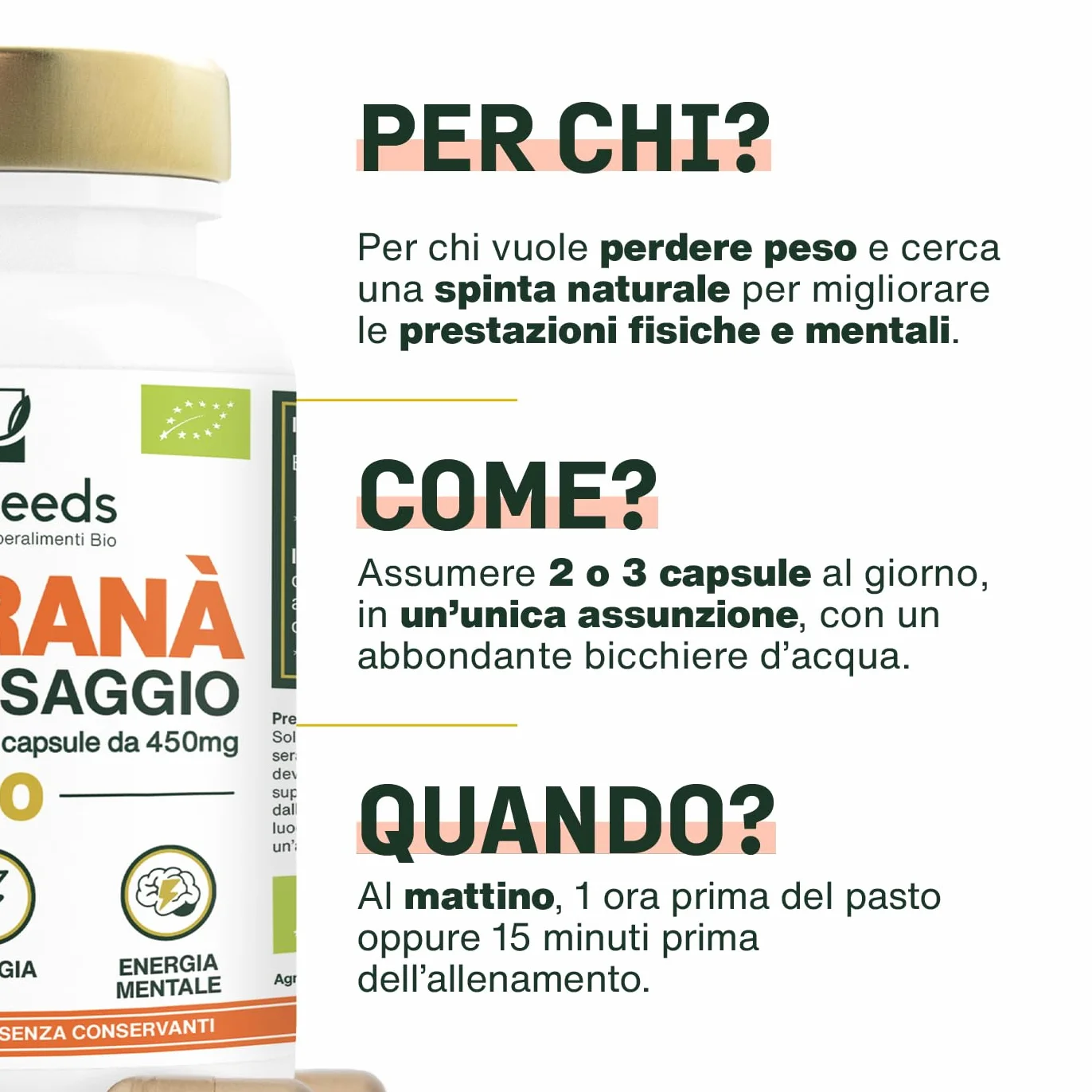 Guaranà BIO Extra Forte 5400mg 10% Caffeina Naturale 90 kapsułek Energia Koncentracja