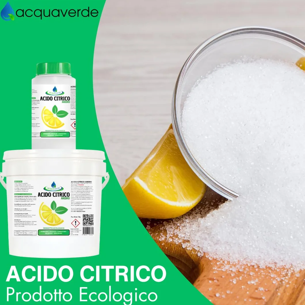 Acido Citrico in Polvere 100% Puro 1 kg - Anticalcare, Disincrostante per Pulizia Casa
