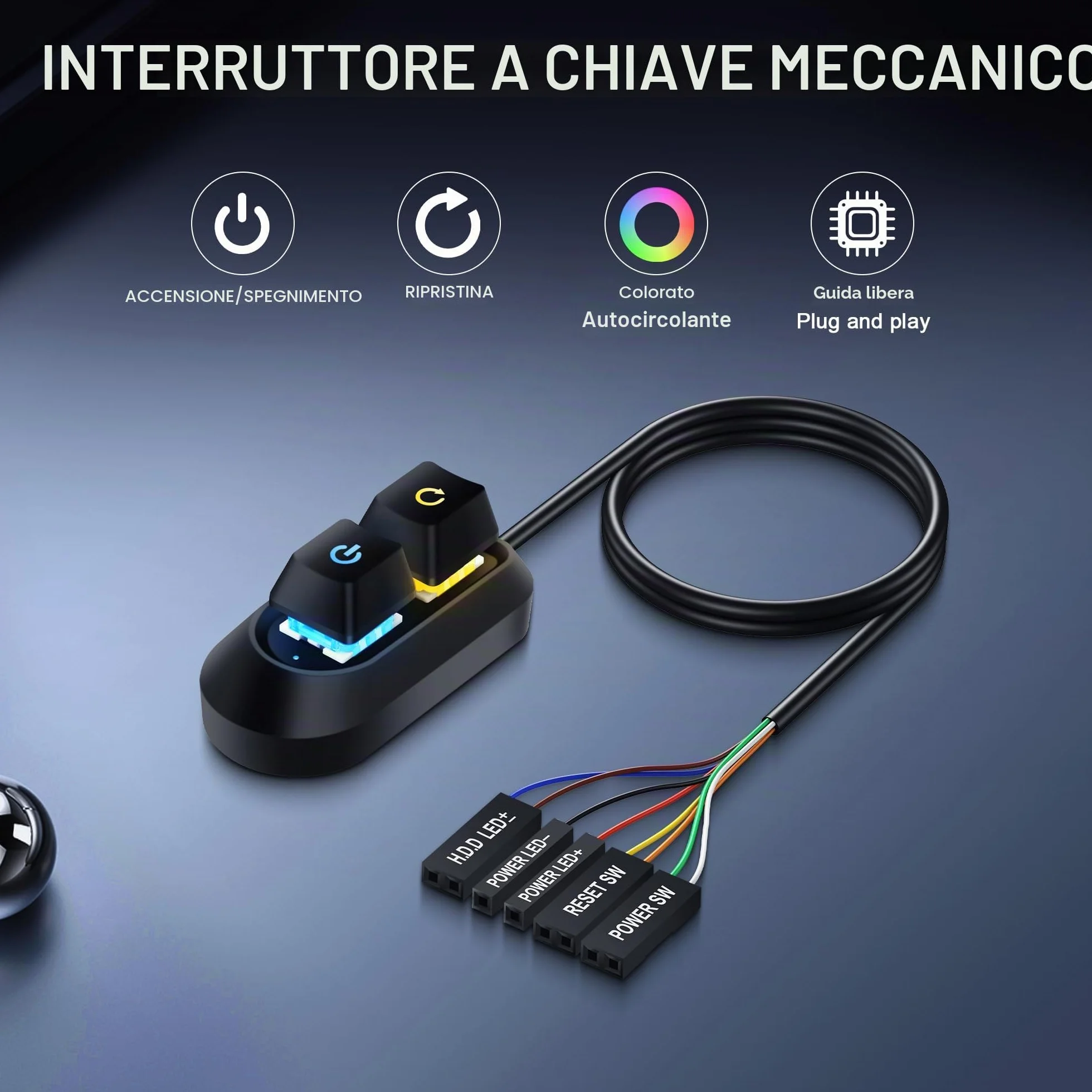 SinLoon Pulsante di alimentazione esterno per computer desktop interruttore PC 2M