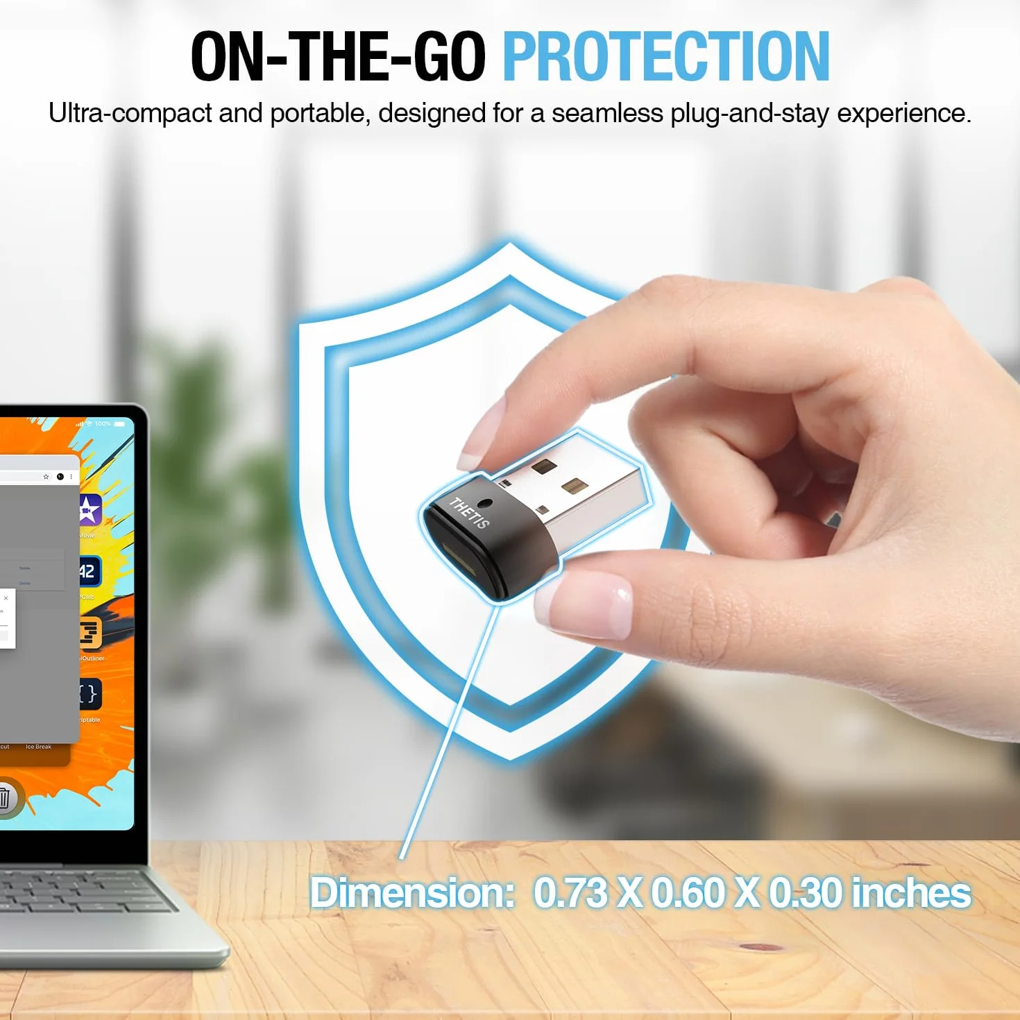 Thetis Nano-A FIDO2 Security Key Hardware Passkey Dispositivo con USB Tipo A, TOTP/HOTP, FIDO2.0 Autenticazione a due fattori 2FA MFA, funziona con Windows/Mac/iOS/Android/Linux/Gmail/Facebook/GitHub