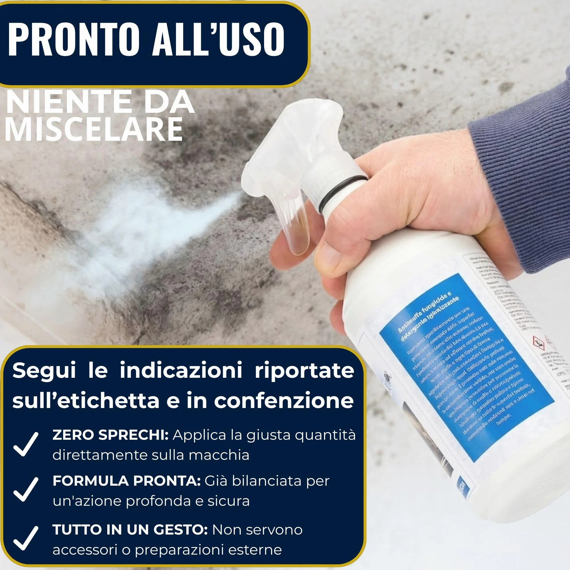 LUMOXX Antimuffa Spray 750 ml - Disinfettante per Muri Interni ed Esterni