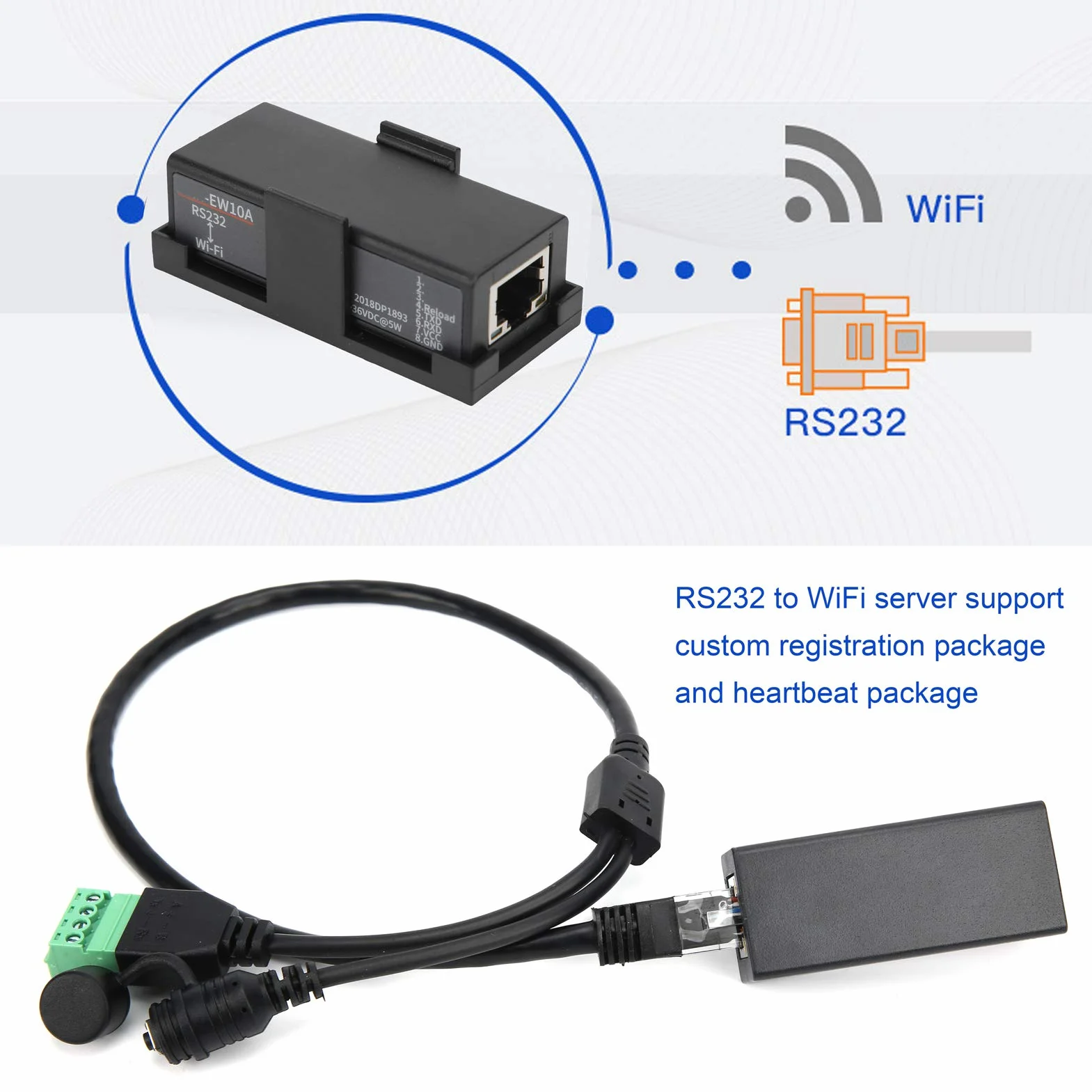 RS232 WiFi Serial Server Modulo di Comunicazione
