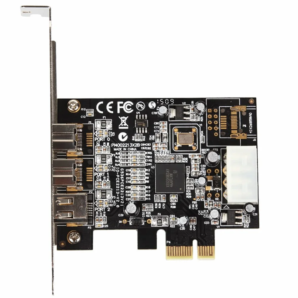 Scheda di acquisizione video PCI Express a 3 porte Firewire 1394B e 1394A PCIe 1.1 X1 Scheda TI XIO2213B Chipset