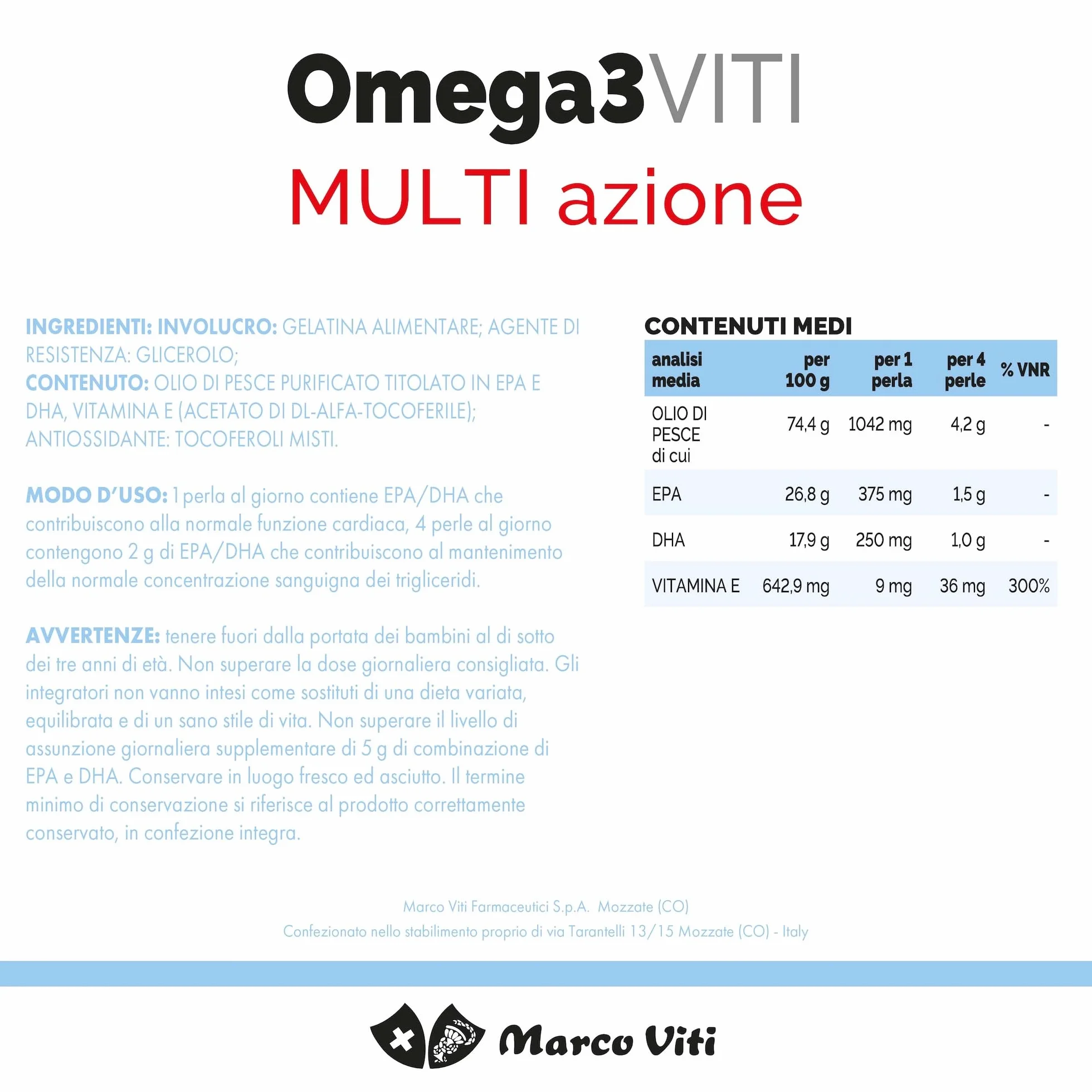 Omega3 Multi Azione Integratore Acidi Grassi Essenziali 60 Perle Softgel 1.4 g