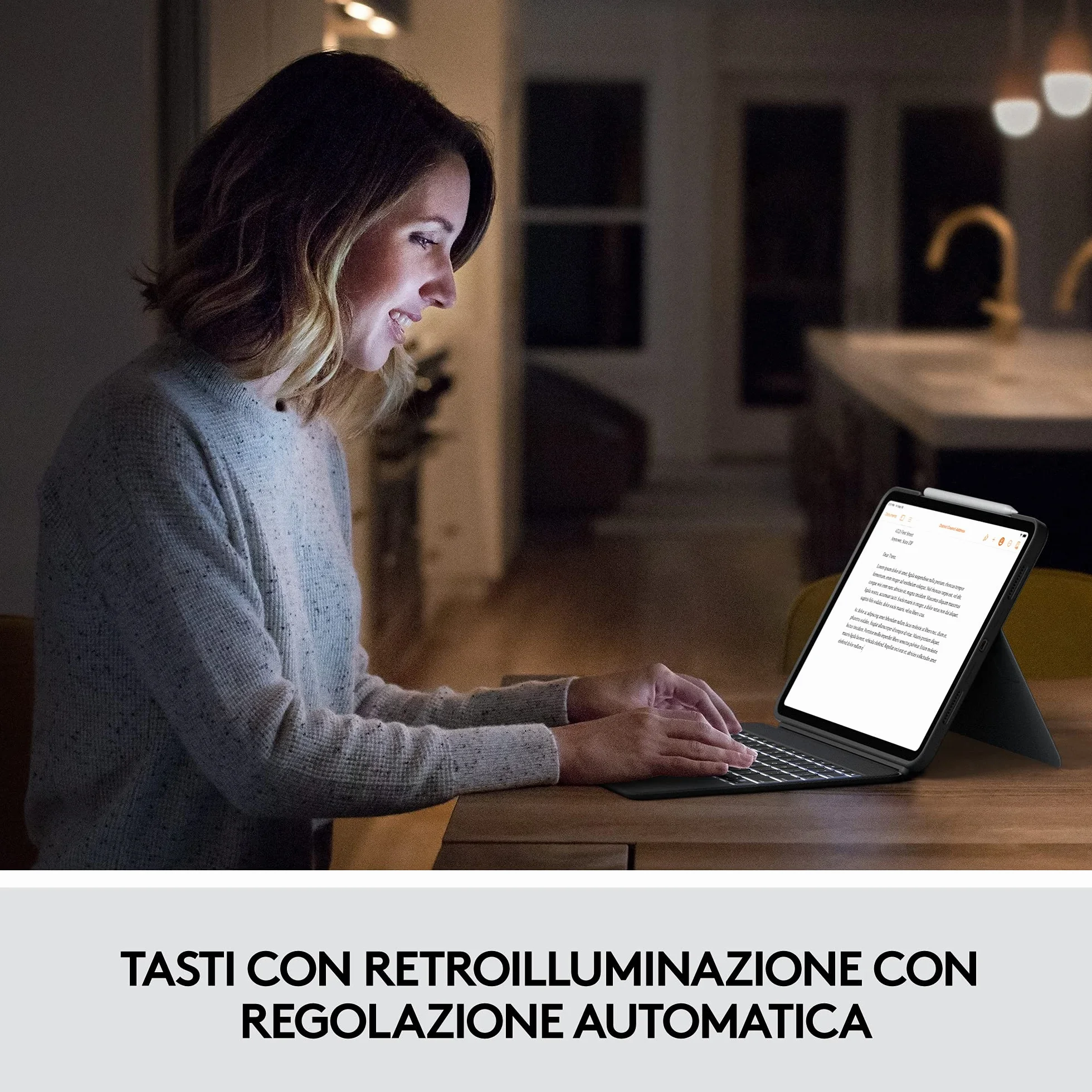 Logitech Combo Touch iPad Pro da 11 pollici (1a, 2a, 3a generazione - 2018, 2020, 2021) Custodia con tastiera - Tastiera retroilluminata staccabile - Italiano QWERTY - Grigio