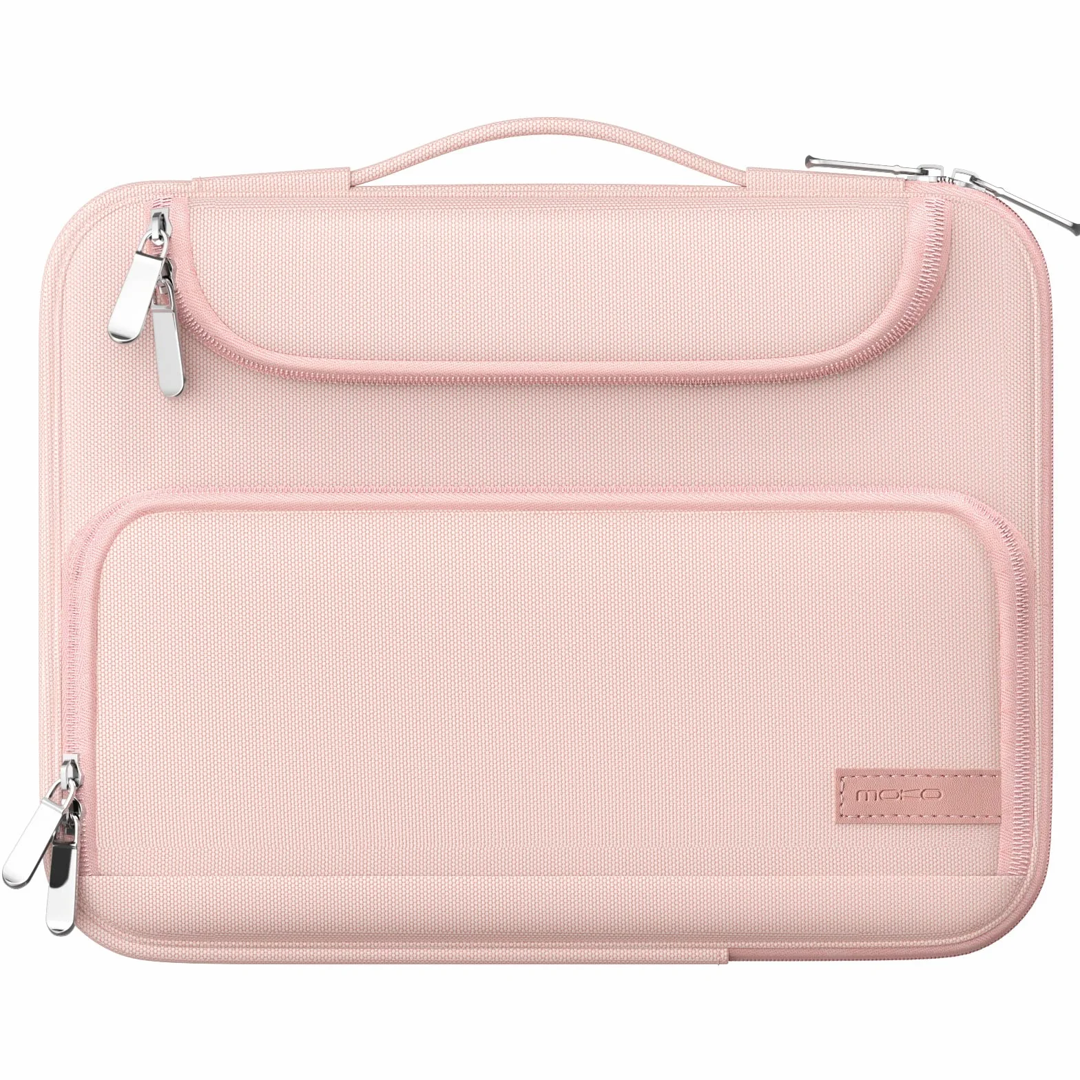 MoKo 9-11" Custodia Protettiva per Tablet con Manico, Compatibile con iPad 10a/Air 5 10.9, iPad PRO 11 M2, 9/8/7a Gen 10.2, Galaxy Tab S9/S8 11 2023, Borsa per Tablet con Tasche Multiple, Rosa