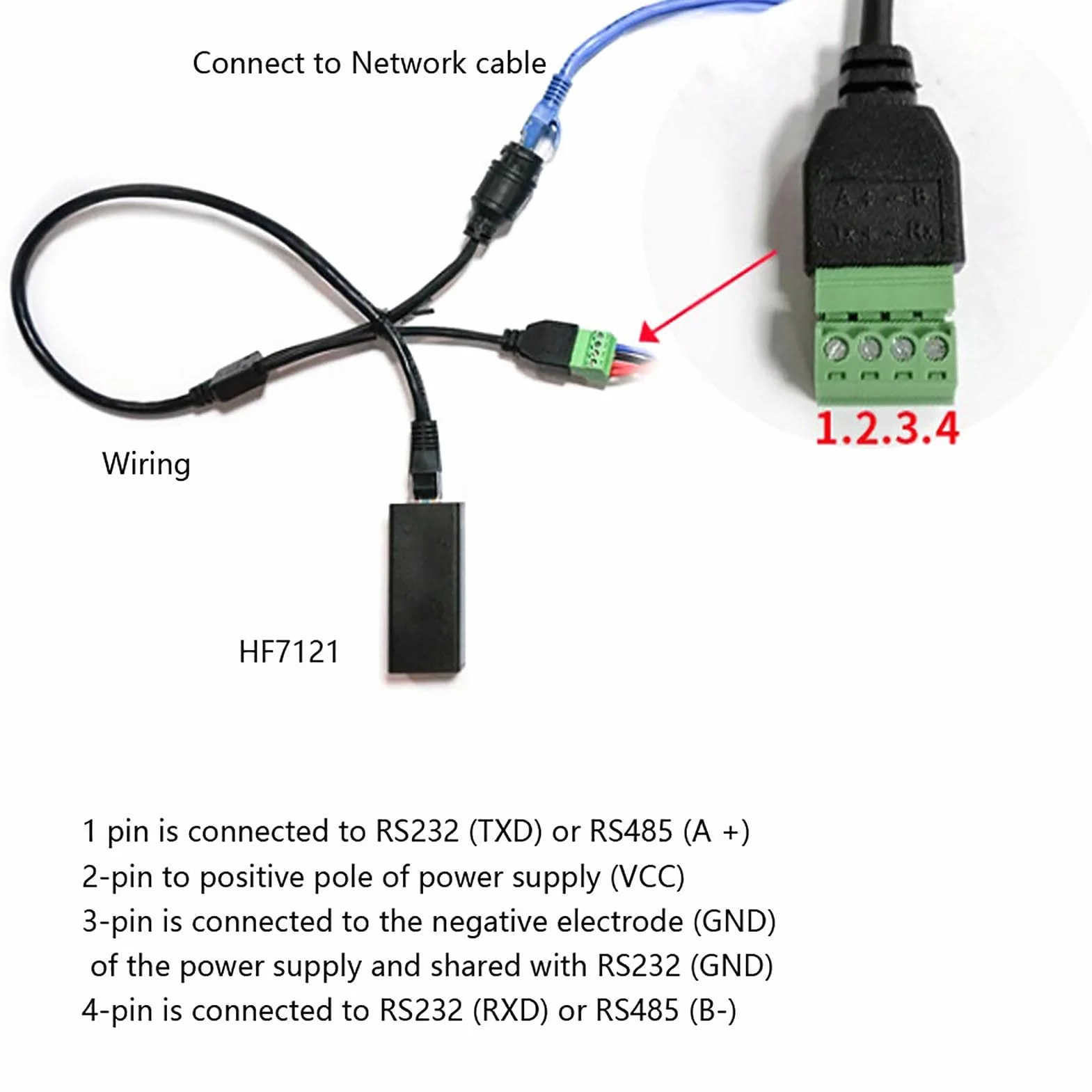 HF7121 Server Seriale Ethernet Modulo Convertitore Modbus 5-36V CC 10/100M