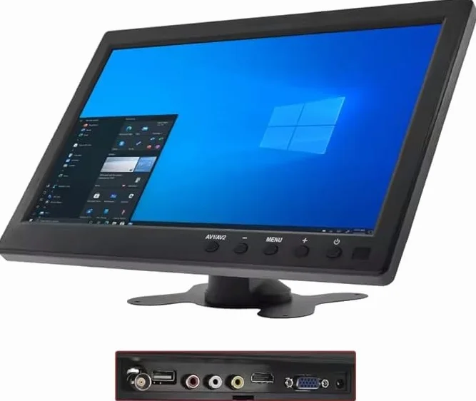 GeDi Monitor 10.1" Full-HD HDMI VGA AV Per Videosorveglianza e Auto Camper GD-101FHD