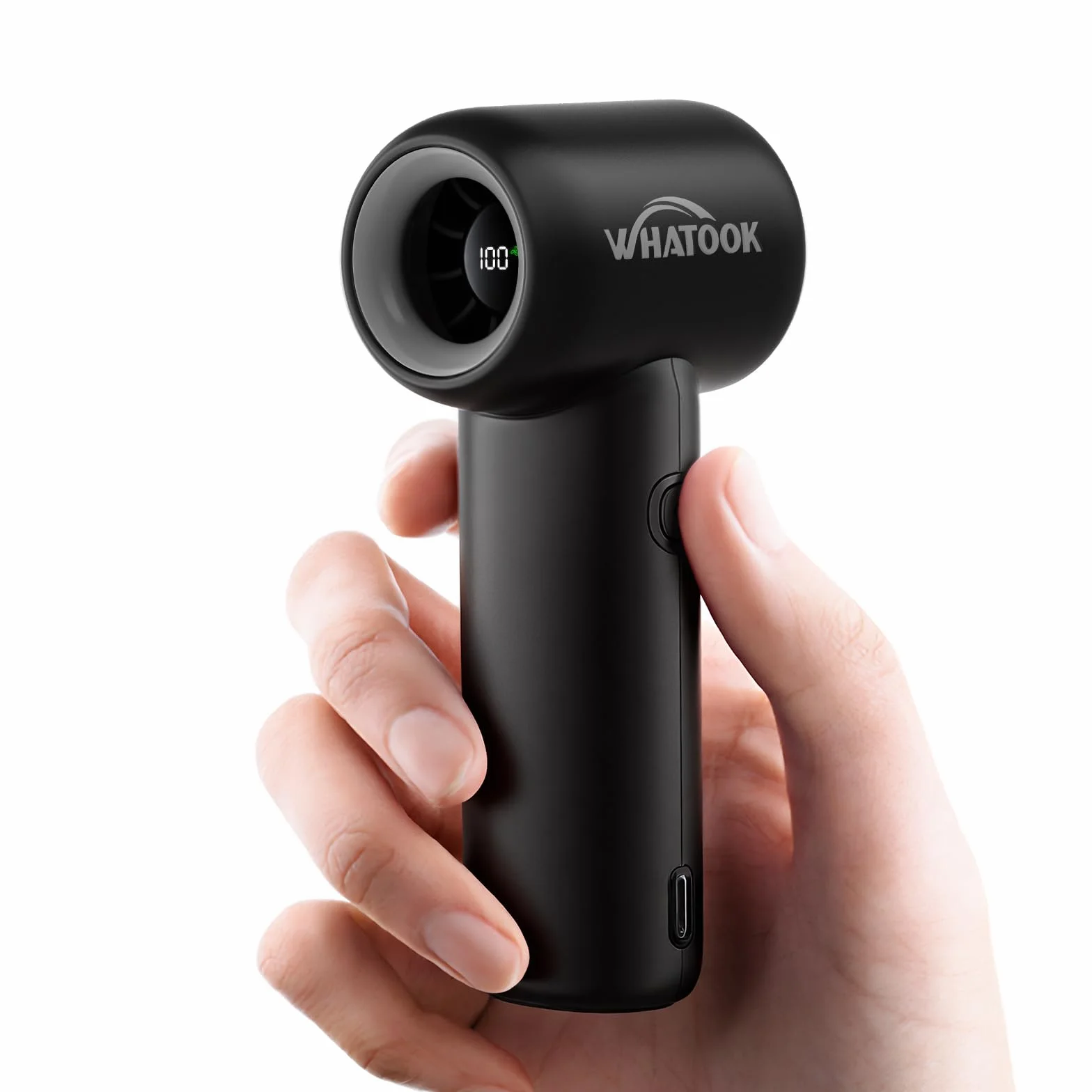 WHATOOK Mini ventilatore portatile, Ventilatore Turbo Portatile, Personale Ricaricabile USB ventilatore a batteria, Piccolo Ventilatore Tascabile a Batteria con 5 velocità