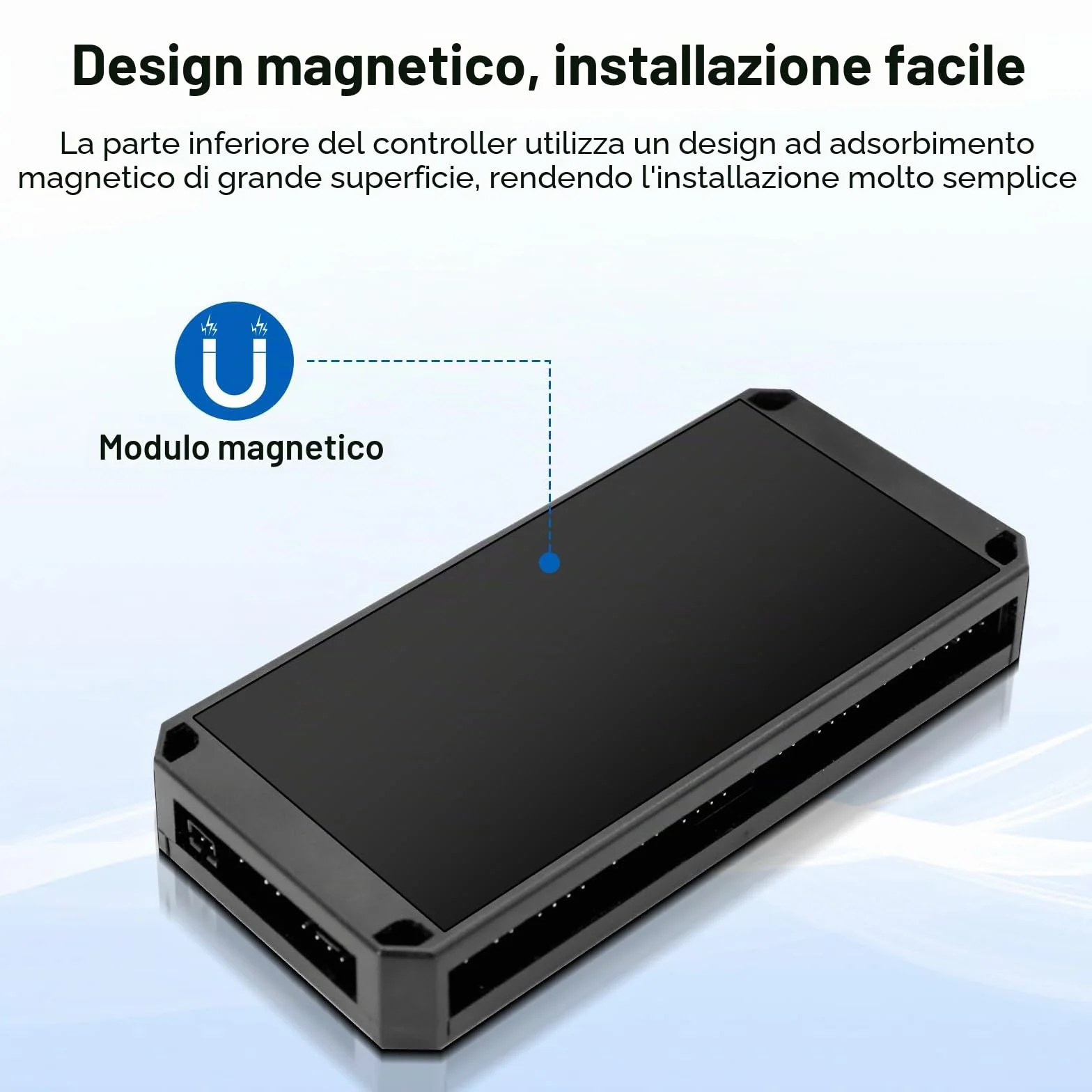 Hub per ventole 2-in-1 ARGB PWM con controller AYWHP, 9 porte 4Pin PWM, 5V 3Pin ARGB, telecomando, nero