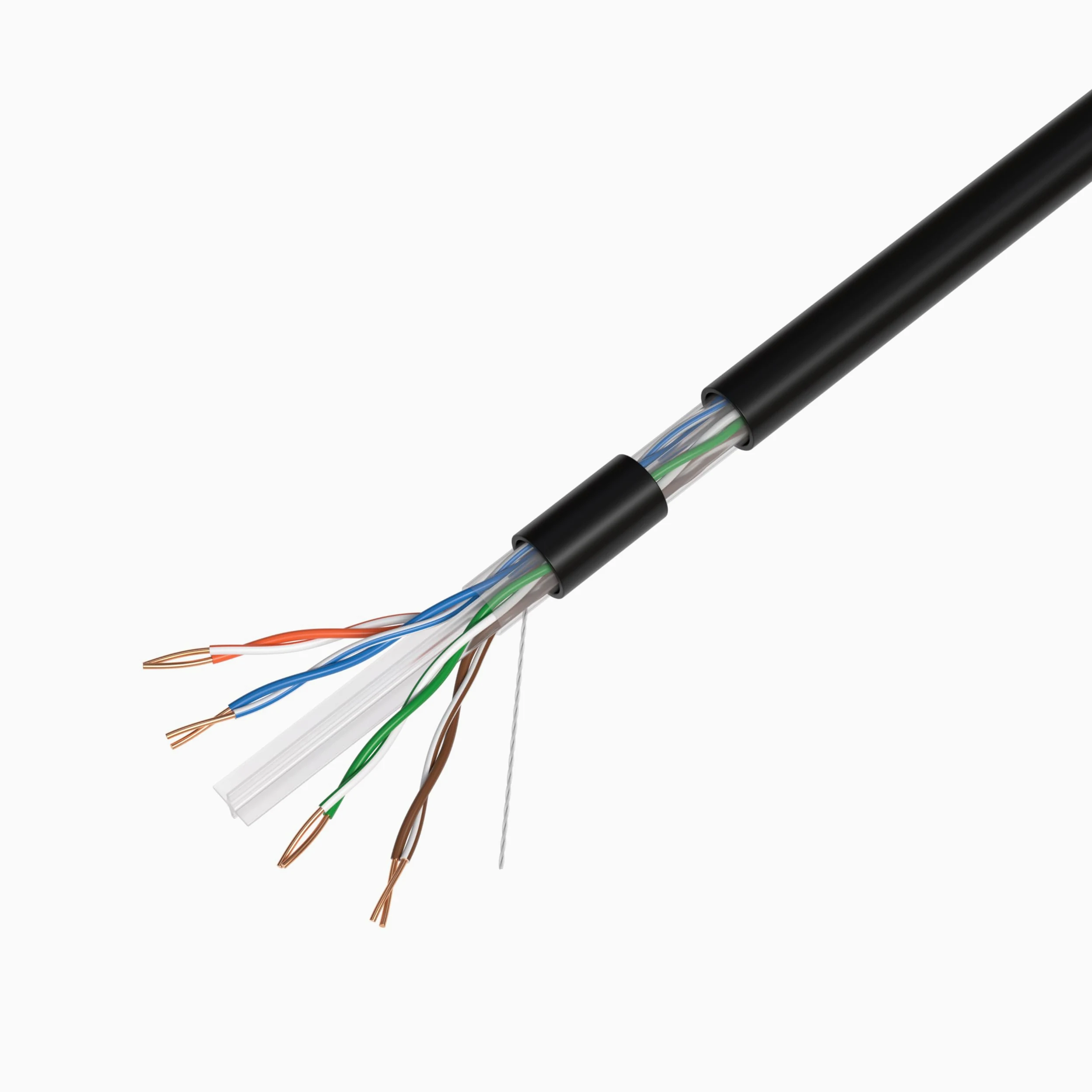 Cables Direct Online CAT6 500ft Outdoor 23 AWG 550MHz Cavo Ethernet UTP Filo di Alluminio Rivestito di Rame Solido Sepoltura Diretta UV