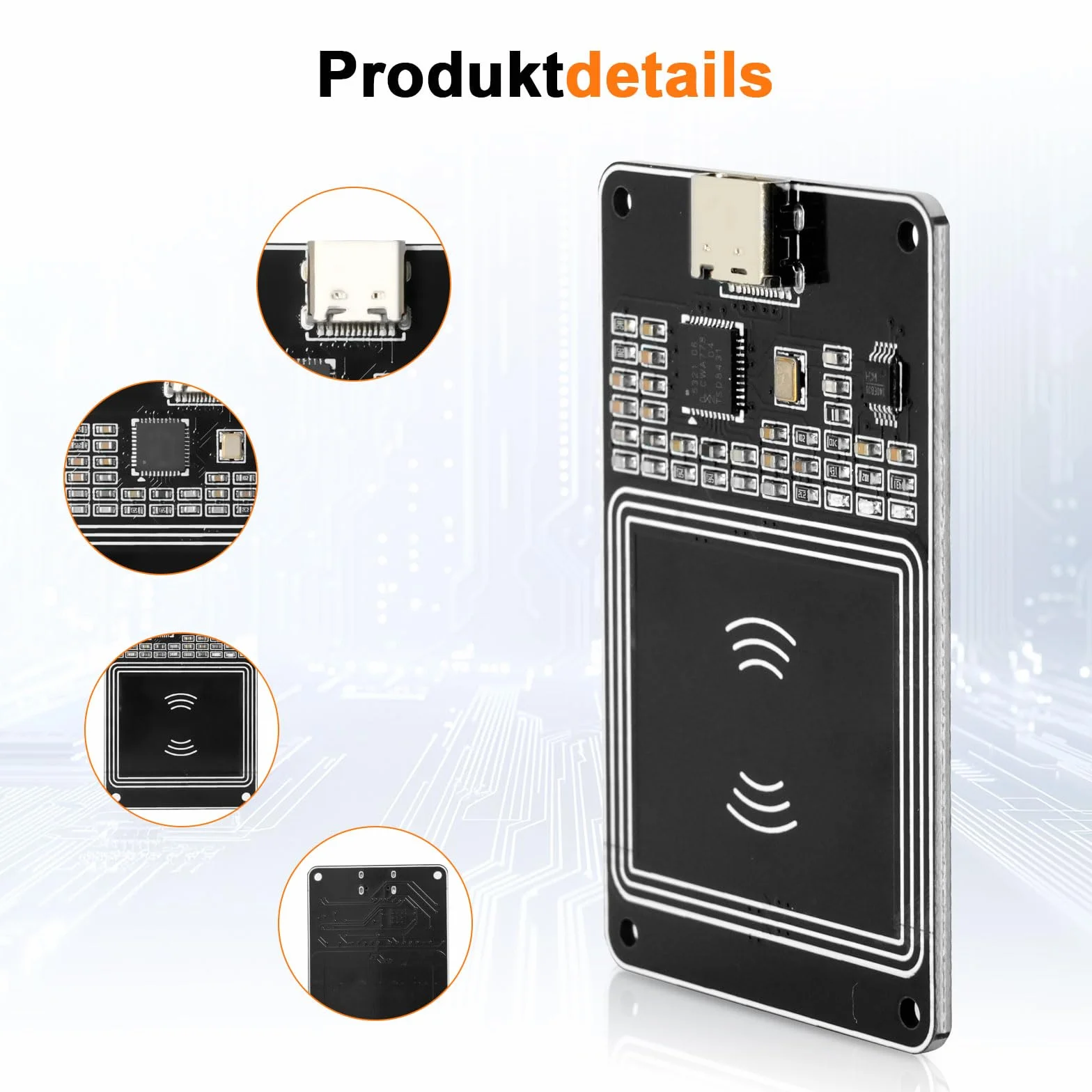 PN532 NFC Modulo RFID V2 Kit, lettore NFC per compatibilità supporta I2C SPI HSU con portata fino a 7 cm incluso shifter di livello compatibile con Arduino e Android