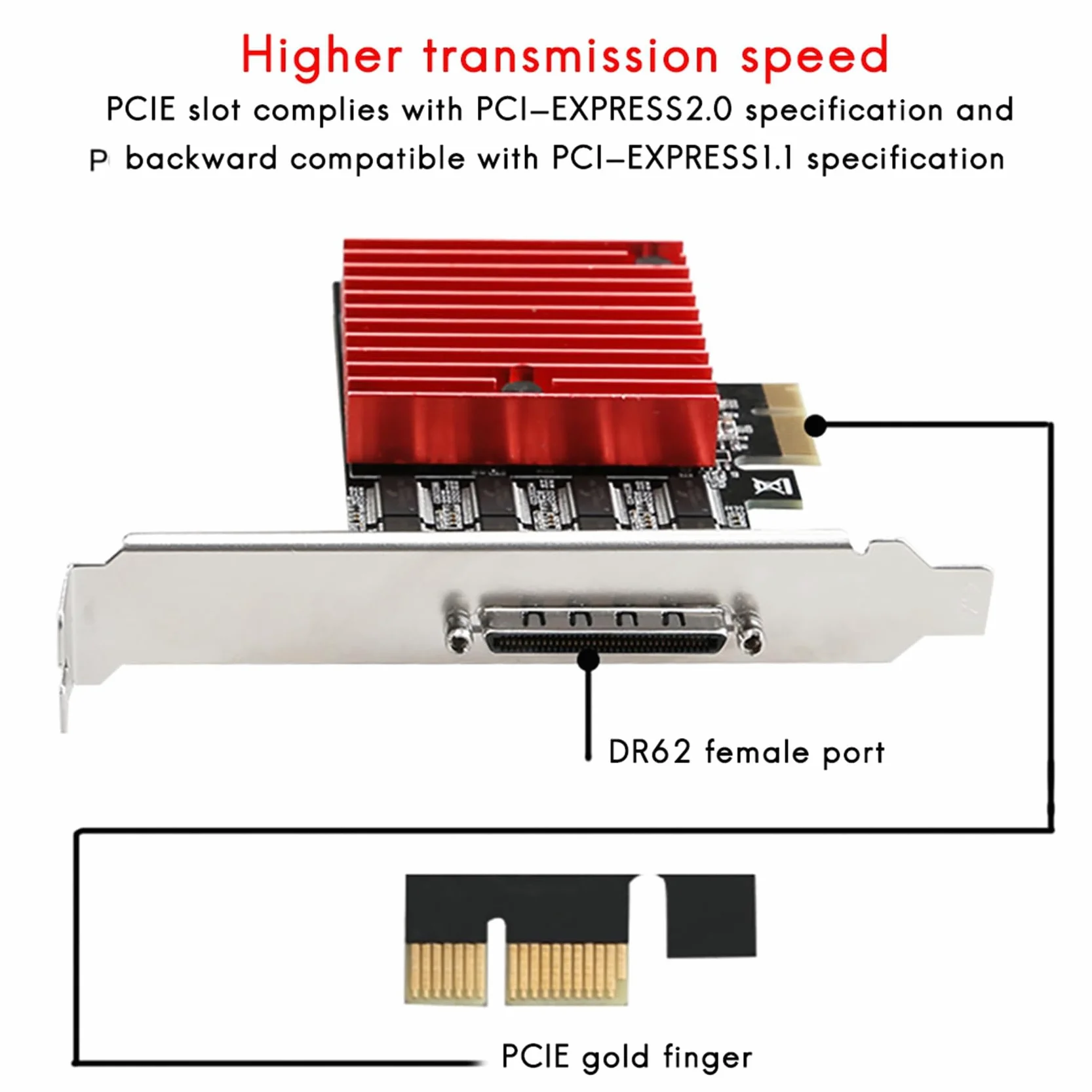 4X Scheda Di Estensione PCIE a 8 Porte RS232 Scheda Seriale PCI-E DB9 a 8 Porte Scheda di Controllo PCI-Express a 8 Chip