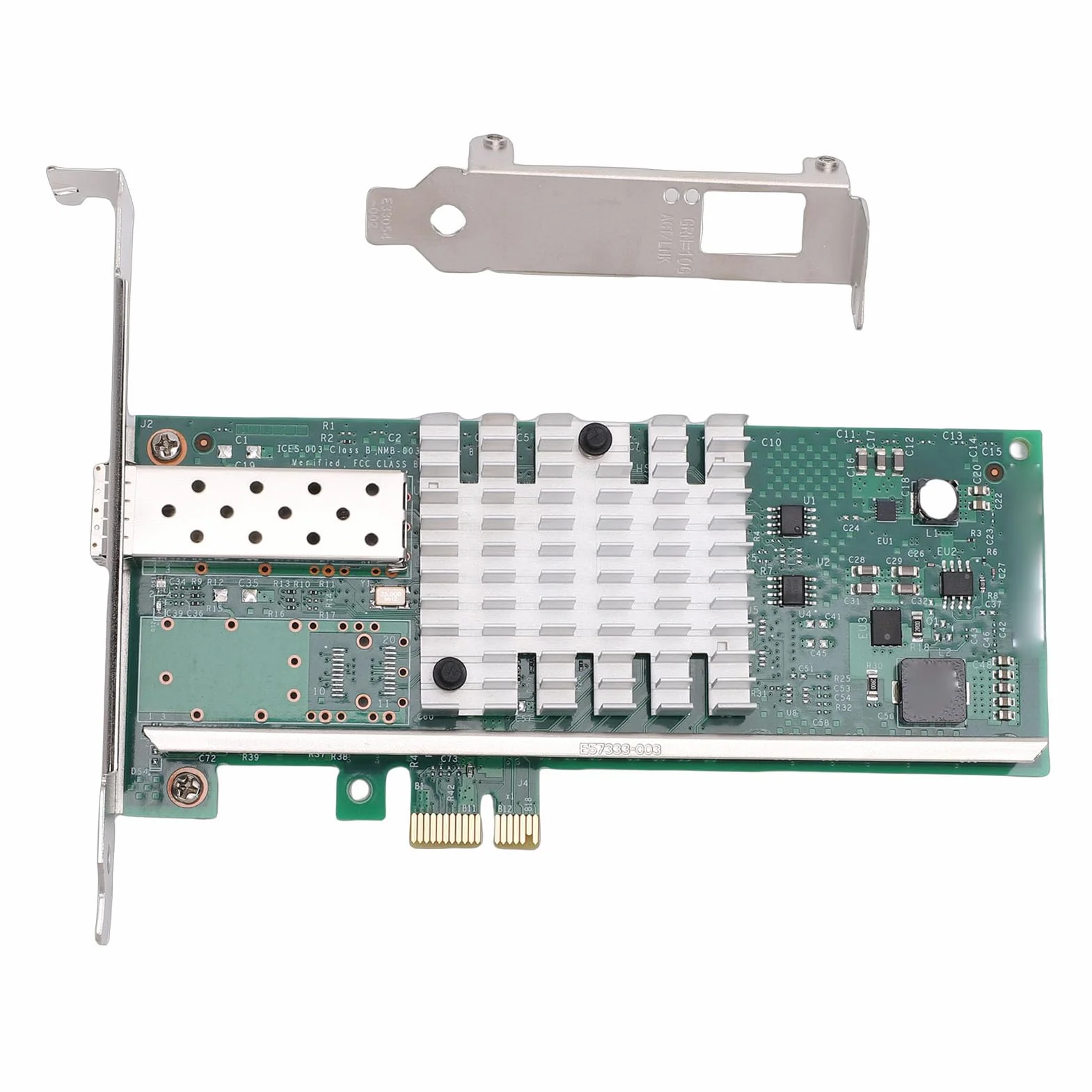 Naroote Scheda di Rete PCIE2.0 X1 da 10 Gb, Adattatore Ethernet da 10 Gb, Adattatore per Scheda di Rete in Fibra con Chip 82599EN, Ideale per Vista 7 8 8.1 10