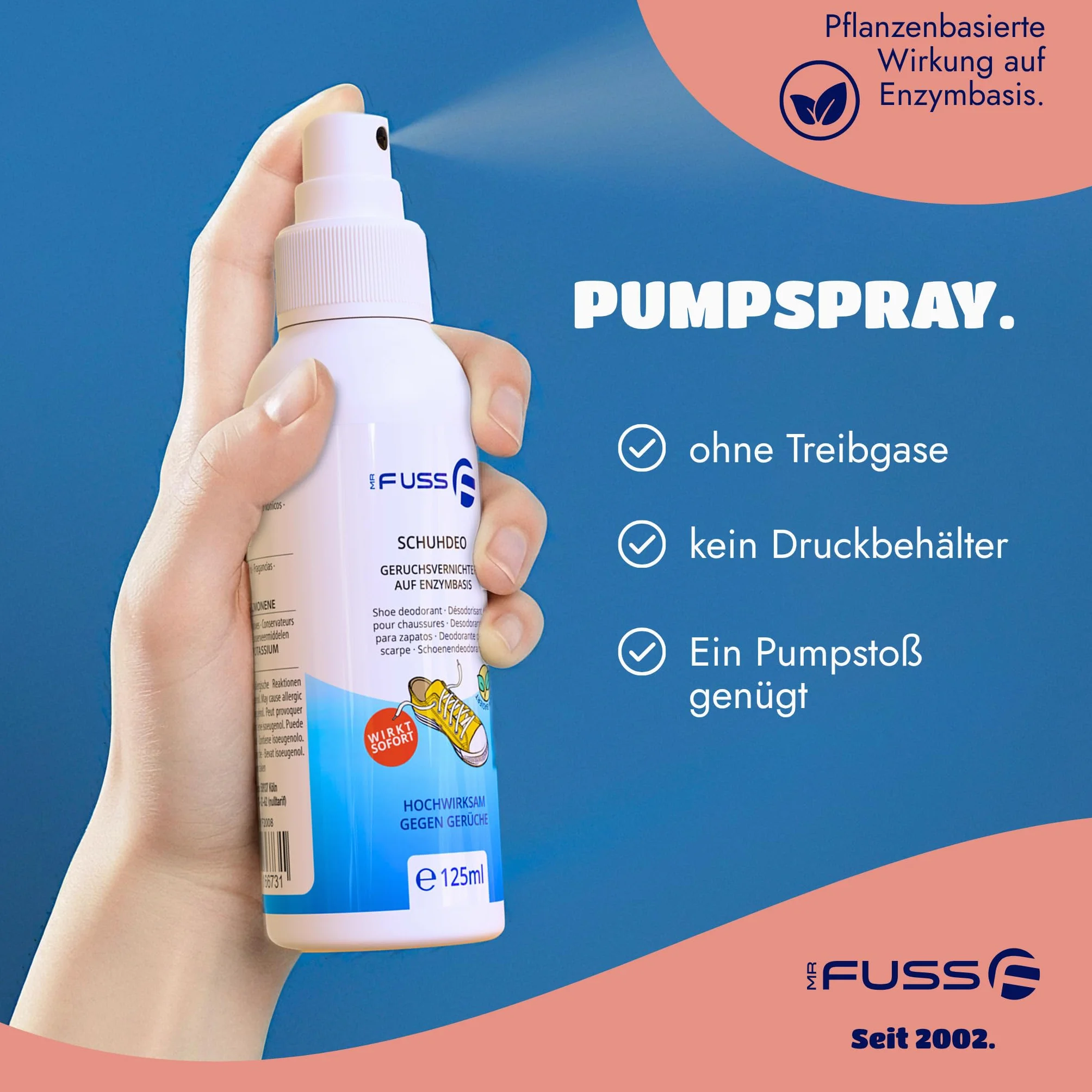 Mr. Fuss neutralizzatore odori spray scarpe ecologico 125 ml
