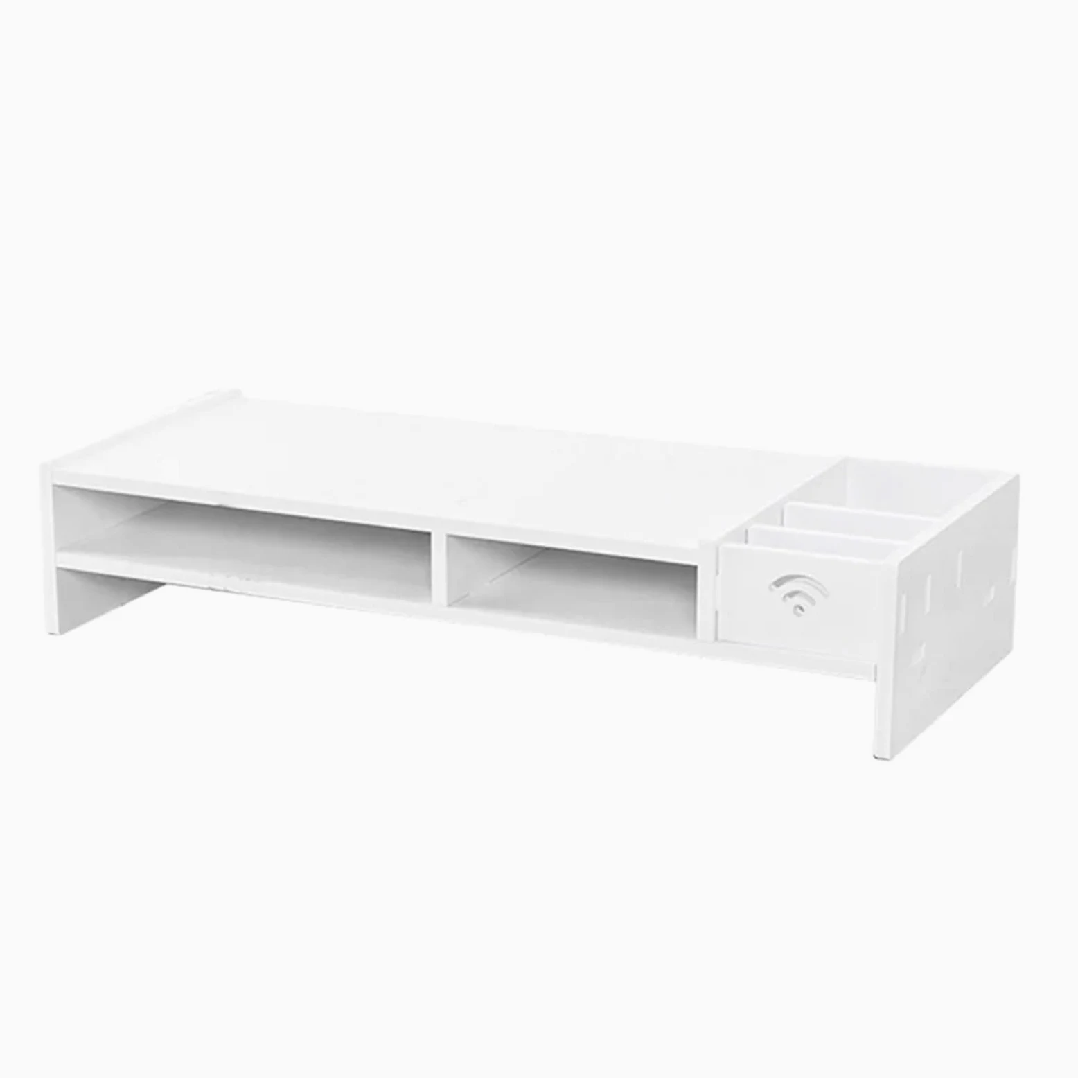 Supporto per Monitor da Tavolo Organizer da scrivania Bianco for Rack for Monitor, Supporto for Computer, Mini scaffale for Laptop da 48 cm per Monitor