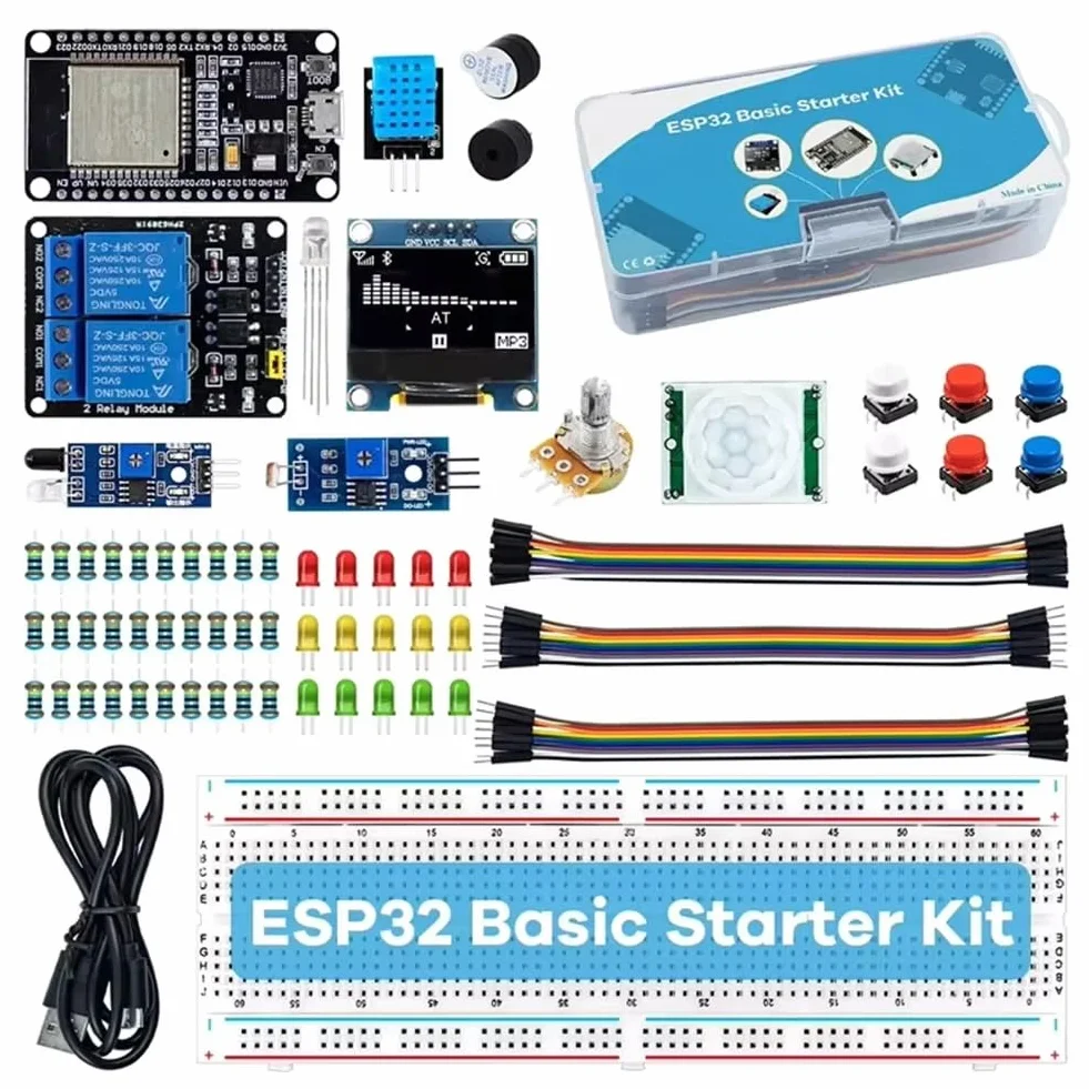 1 pz Kit di base per principianti ESP32 Kit di apprendimento per scheda di sviluppo WiFi Bluetooth ESP-32S