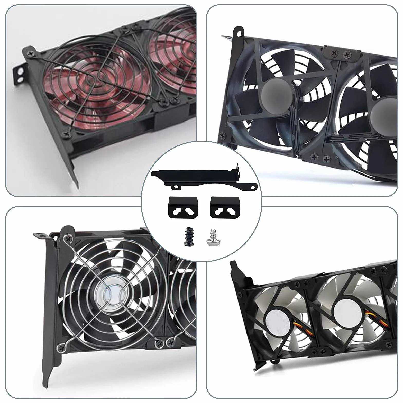 Supporto per ventola PCI, slot per ventole del computer da 9 e 12 cm, supporto con spazzola e Cacciavite, per Scheda Video e Scheda Grafica, 22 pezzi