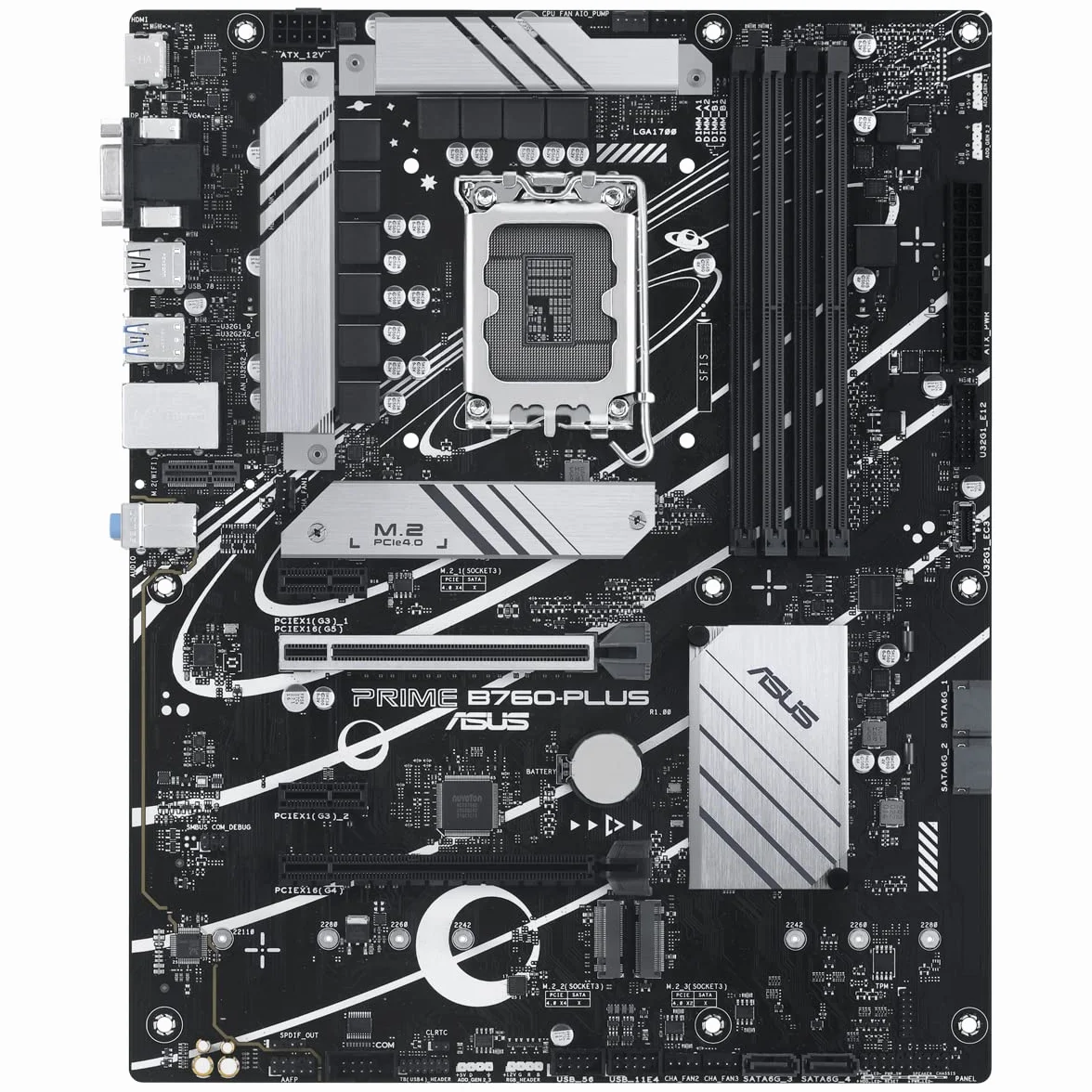 ASUS Prime B760-PLUS Scheda madre Intel LGA 1700 ATX, DDR5 PCIe 5.0, 3 slot M.2, Realtek 2.5Gb Ethernet, SATA 6 Gbps, USB 3.2 Gen 2 Type-C, Thunderbolt USB4, Aura Sync, Nero