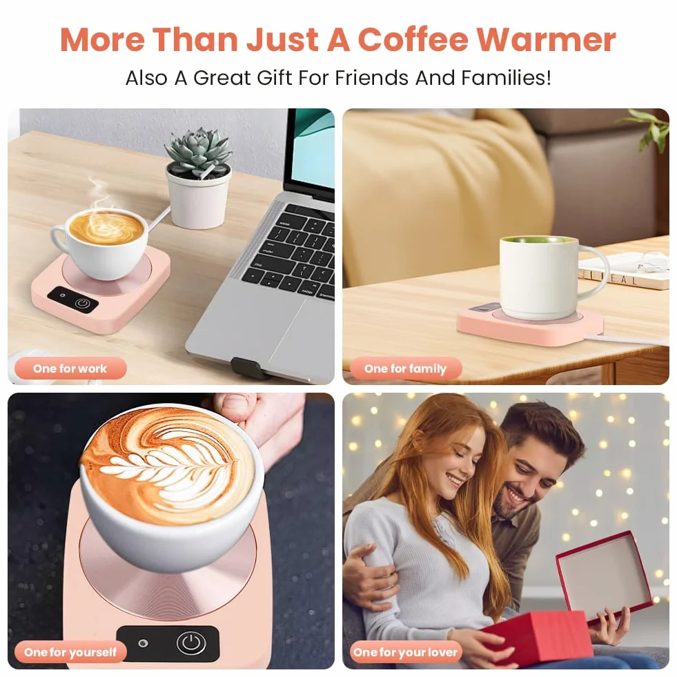 Scalda Tazza da Scrivania, 55℃ Scalda Tazza Elettrico Warm per Caffè Bevande Tè Scalda Latte 220V 16W Portatile Elettrico Scaldatazze Scalda Tazze Mini Cuscinetto Riscaldante per Tazze Ros