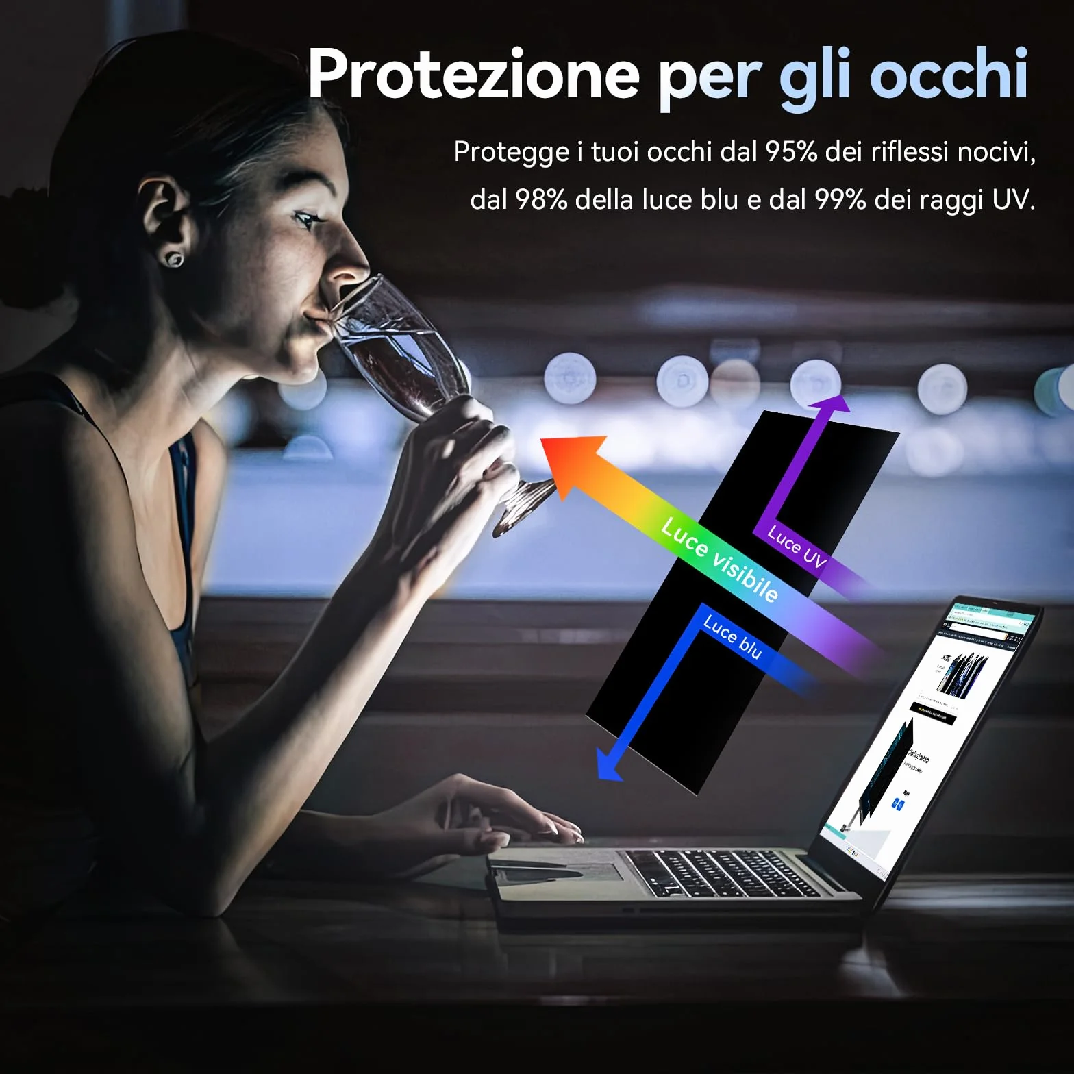 Laptop Filtro Privacy Schermo 14 Pollici 16:9, Pellicola Privacy Filter Compatibile con HP/dell/Acer/Lenovo/Thinkpad/Samsung/ASUS/Sony, Rimovibile Pellicola de Protezione