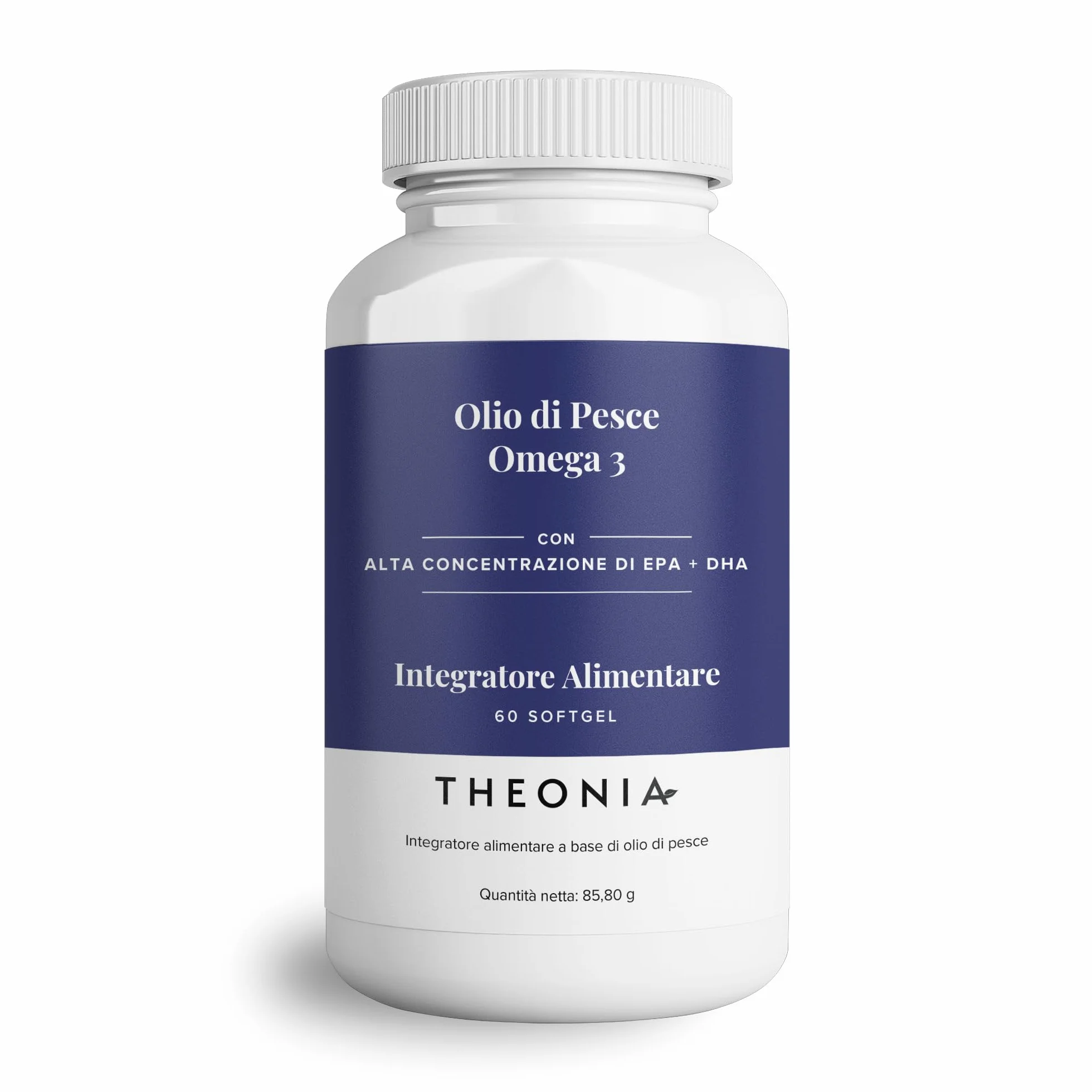 Theonia olio di pesce omega 3 puro 2000mg con vitamina E - EPA + DHA - Supporta cuore, articolazioni, cervello e sistema immunitario - 60 capsule morbide