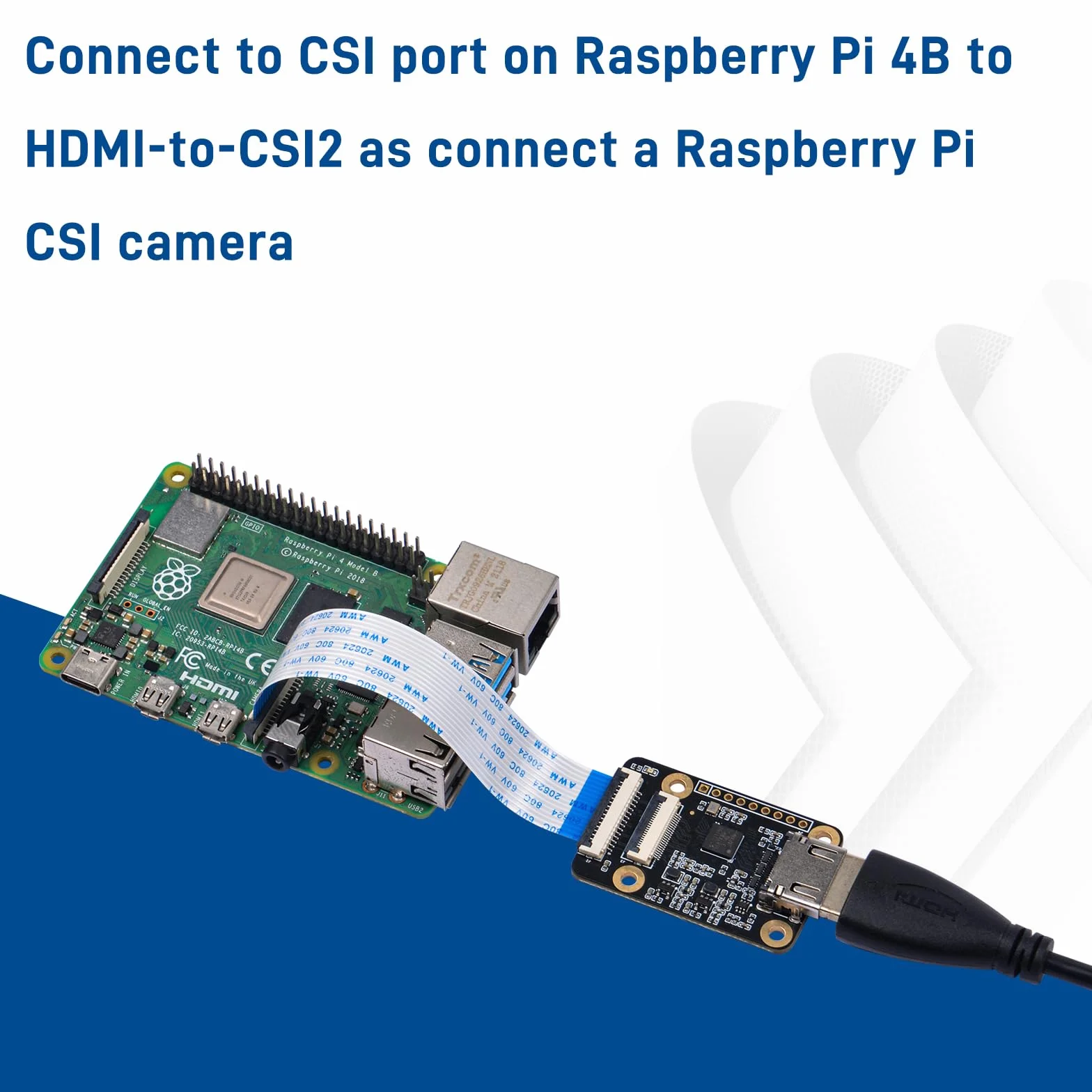 GeeekPi Scheda adattatore da HDMI a CSI2 per Raspberry Pi, supporta ingresso HDMI fino a 1080p 30fps, compatibile con Raspberry Pi 4B/3B+/3B/Pi Zero/W/2W
