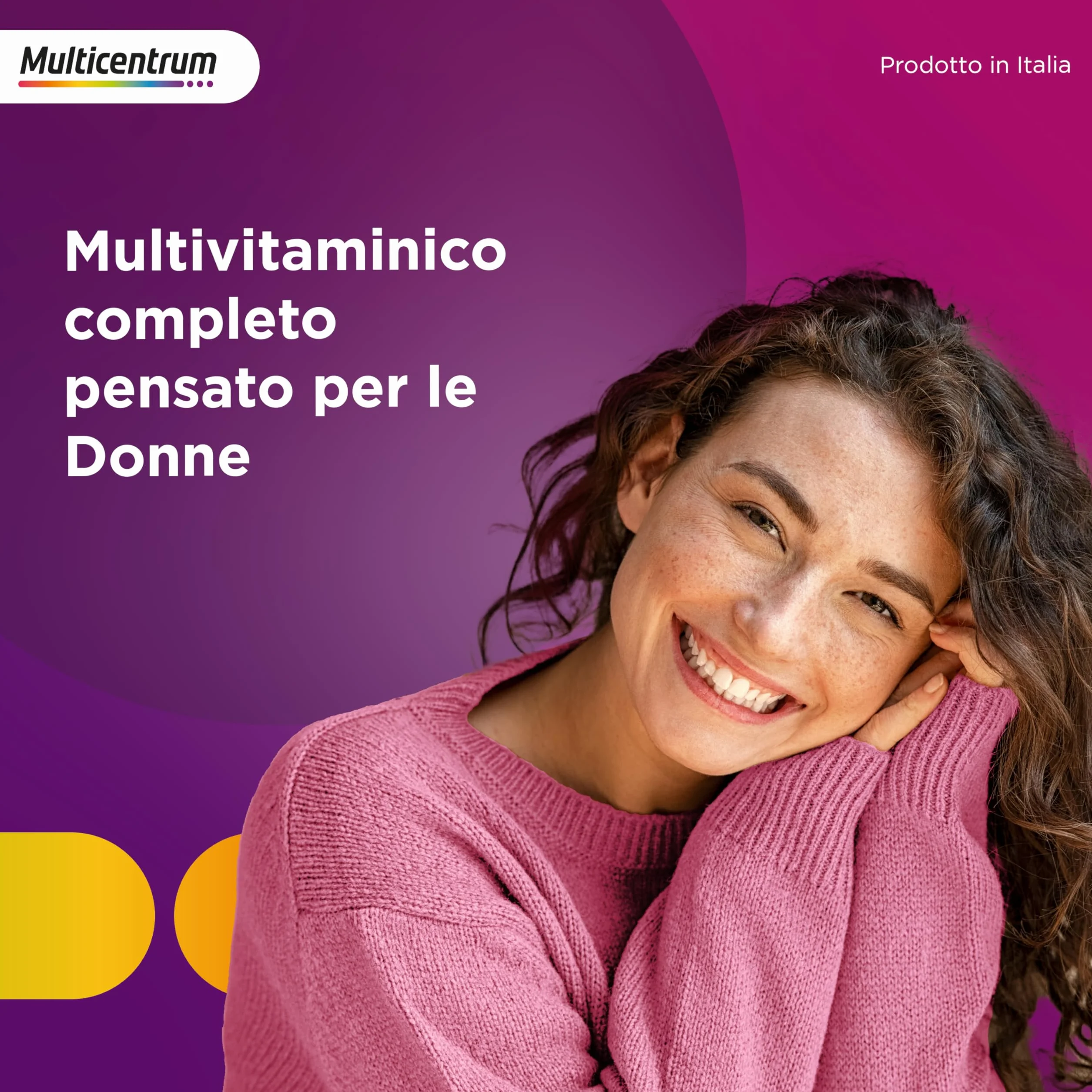 Multicentrum Donna Integratore Multivitaminico 30 Compresse, Vitamina D, K, Acido Folico, Calcio, Ferro