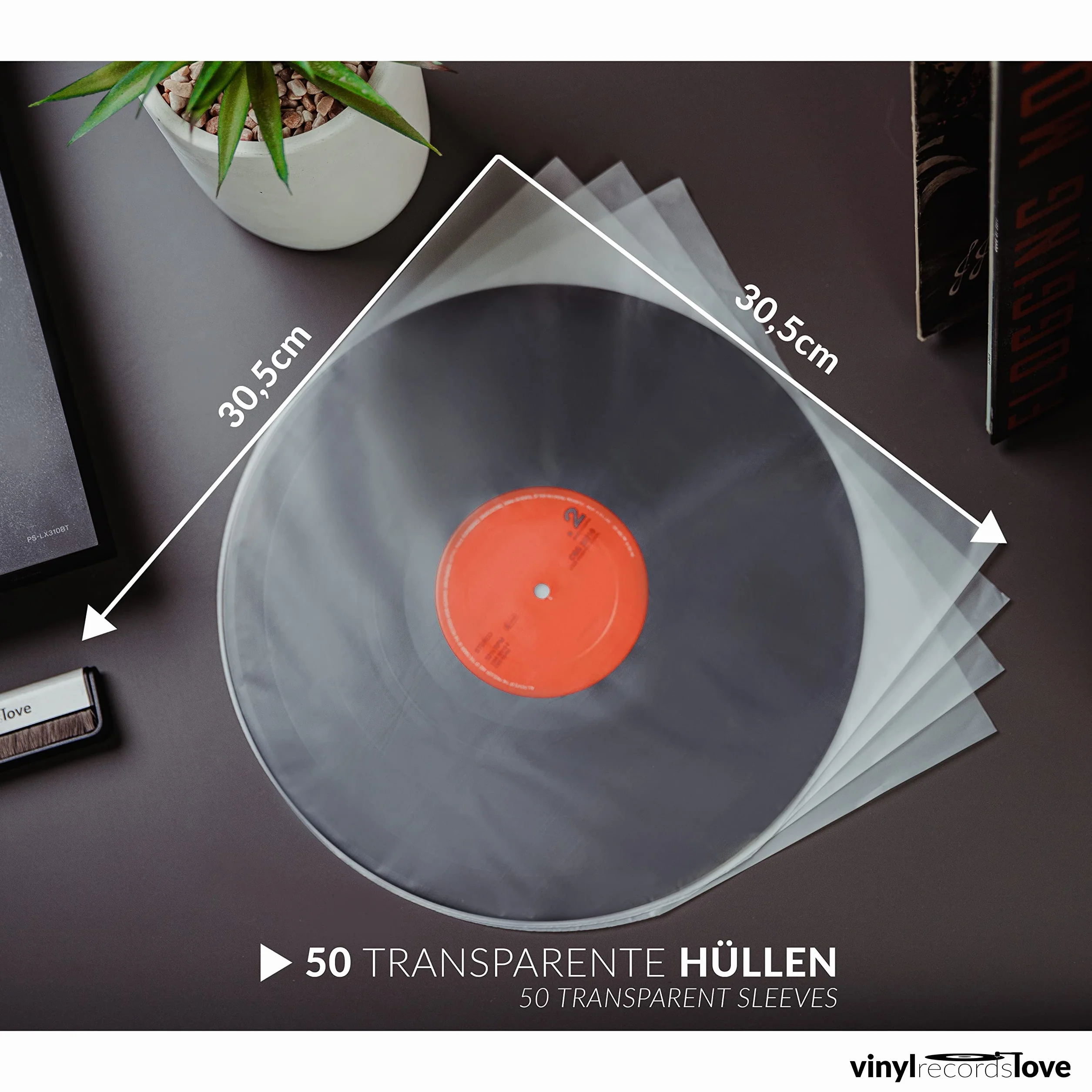 Buste per Vinili 33 giri | 50 pezzi, Molto trasparenti e robuste | Protezione ottimale | antistatiche | Vinyl Sleeves |protettive