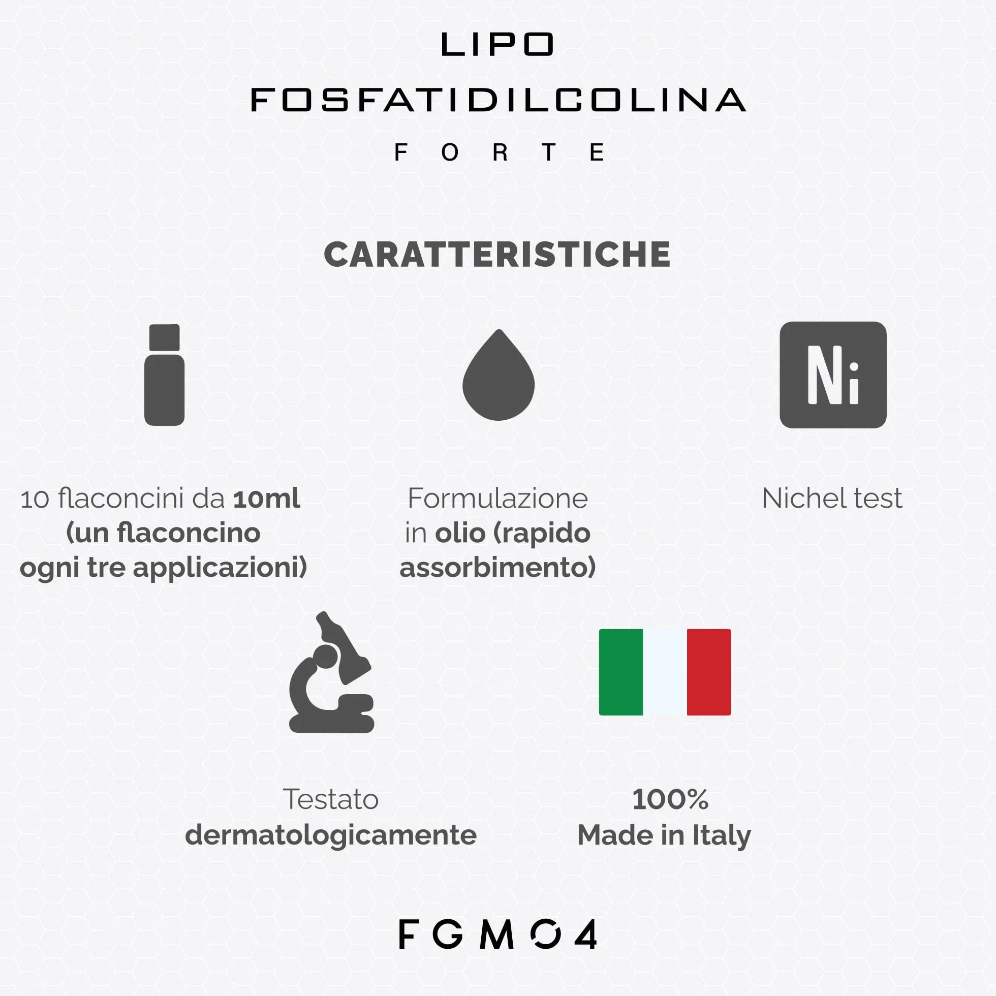 FGM04 Lipo Fosfatildilcolina Forte 10 ml Olio 10 Flaconcini Contrasta Adipe Localizzato
