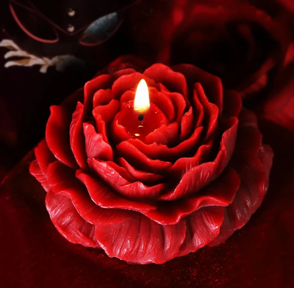 Candela a bassa temperatura a forma di rosa per San Valentino, decorazione casa