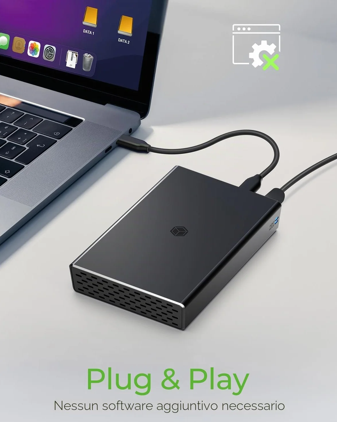 ICY BOX RAID IB-RD2253-C31 Alloggiamento per SSD e HDD 2,5 pollici USB 3.1 Gen2 10 Gbps Alluminio Nero