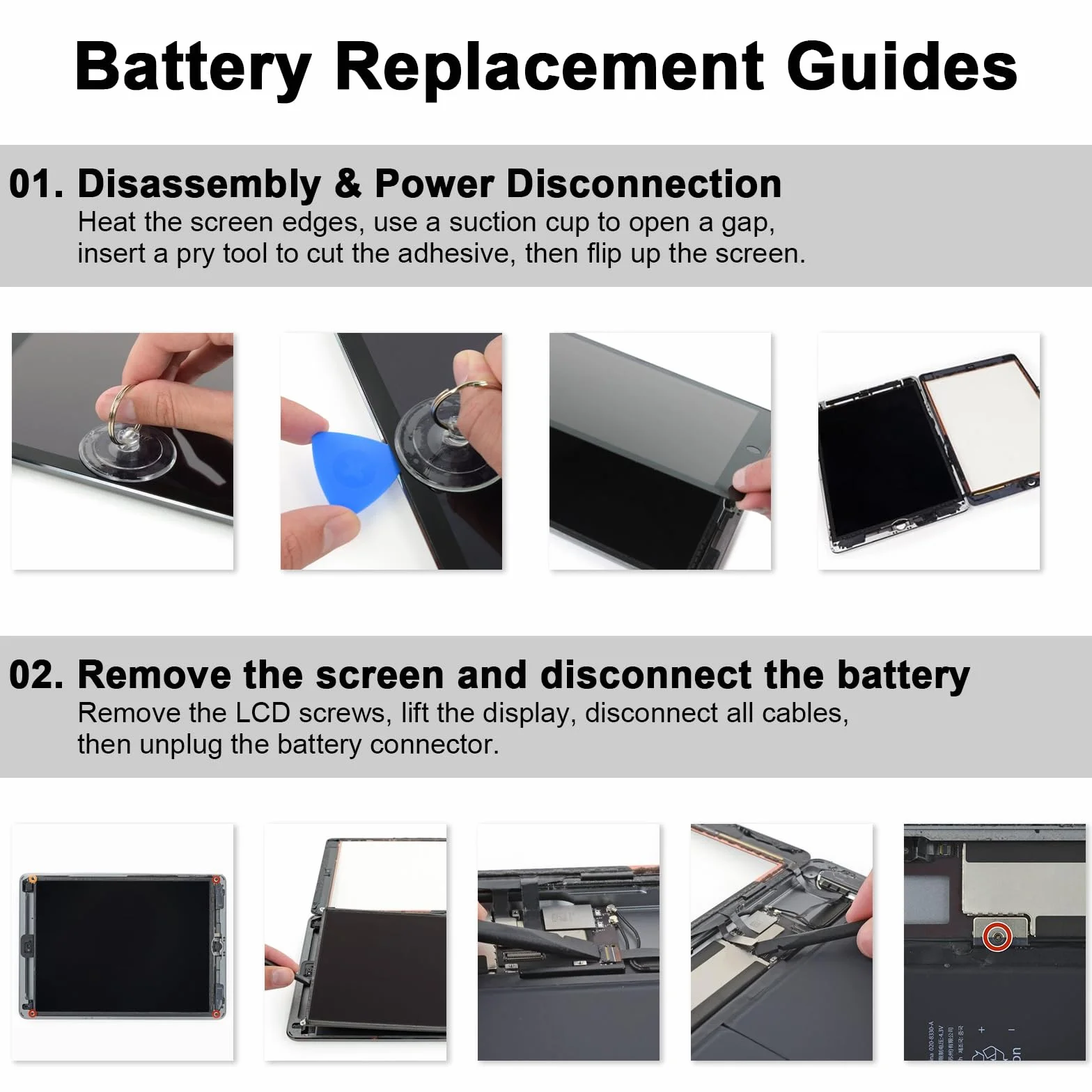 K KYUER A1484 Tablet Batteria per iPad 5 6 7 8 9 5th 6th 7th 8th 9th Gen A1822 A1823 A1893 A1954 A2197 A2198 A2199 A2200 A2428 A2429 A2430 A2602 A2603 A2604 A2605 Air 1 1st Gen 2013 A1474 A1475 A1476