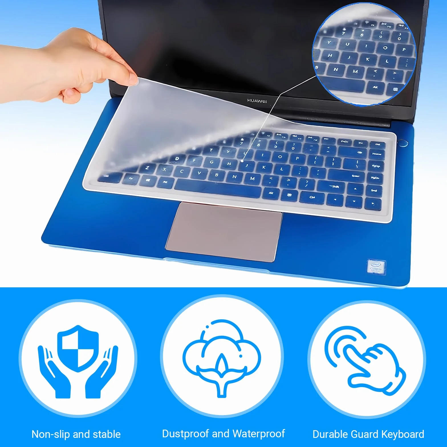 2 Pezzi 365 * 135mm Copritastiera Pc Pellicola Protettiva, Copritastiera Pc Portatile 15–17 Pollici, Protezione Tastiera Notebook Lavabile, Resistente Agli Schizzi, Riutilizzabile, Trasparente
