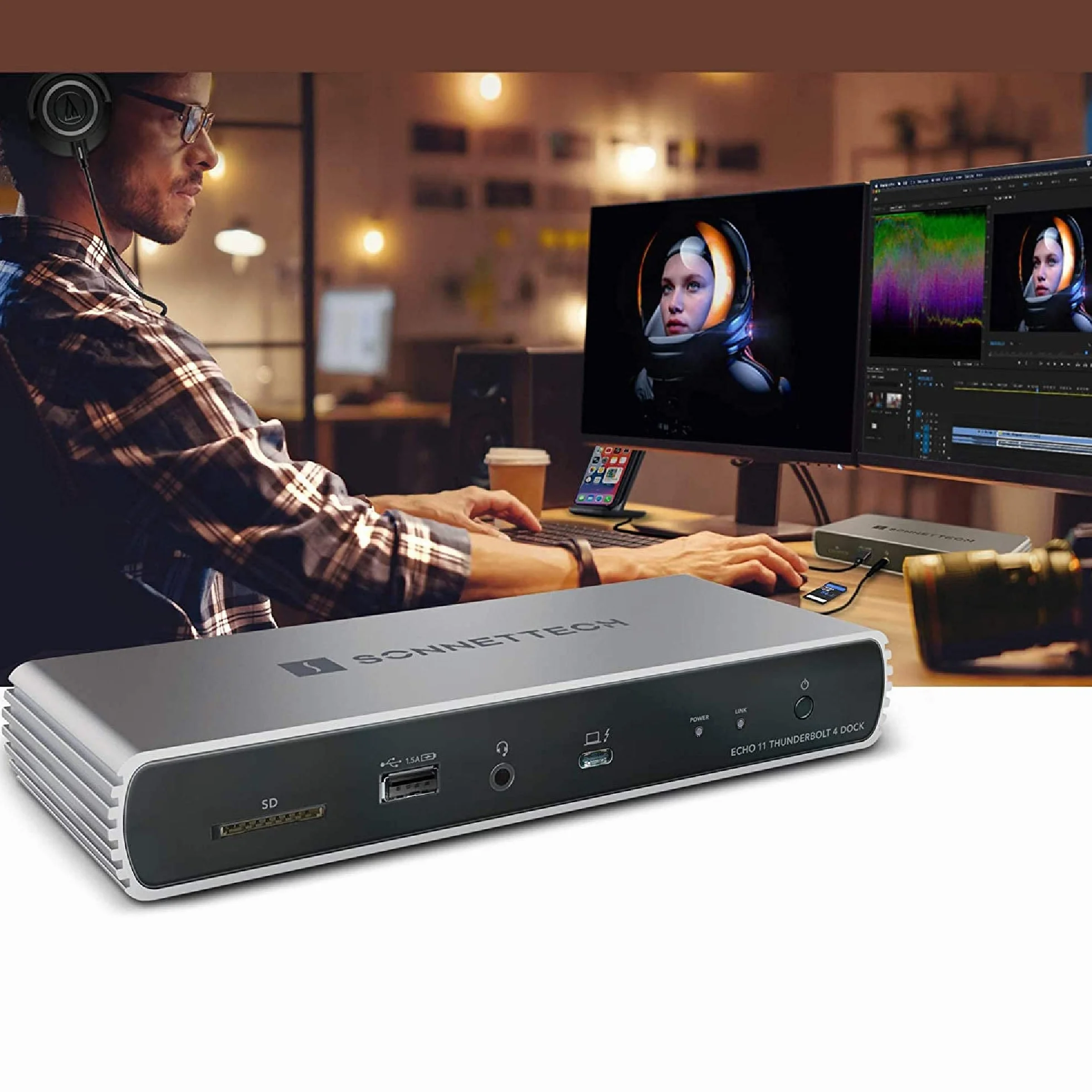 Sonnet ECHO-DK11-T4 station d'accueil Avec fil Thunderbolt 4 Noir