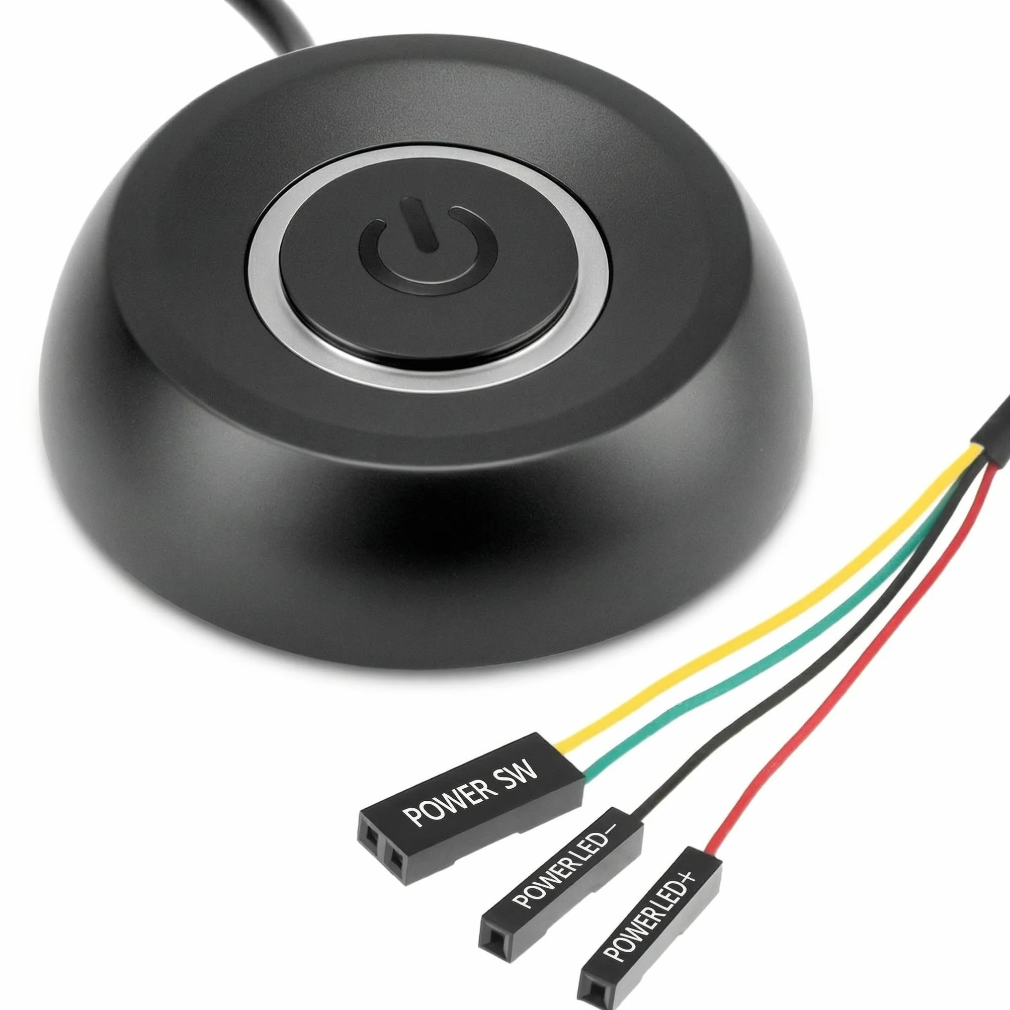 QWORK Interruttore di alimentazione PC esterno con display LED, cavo 1.8 m, nero