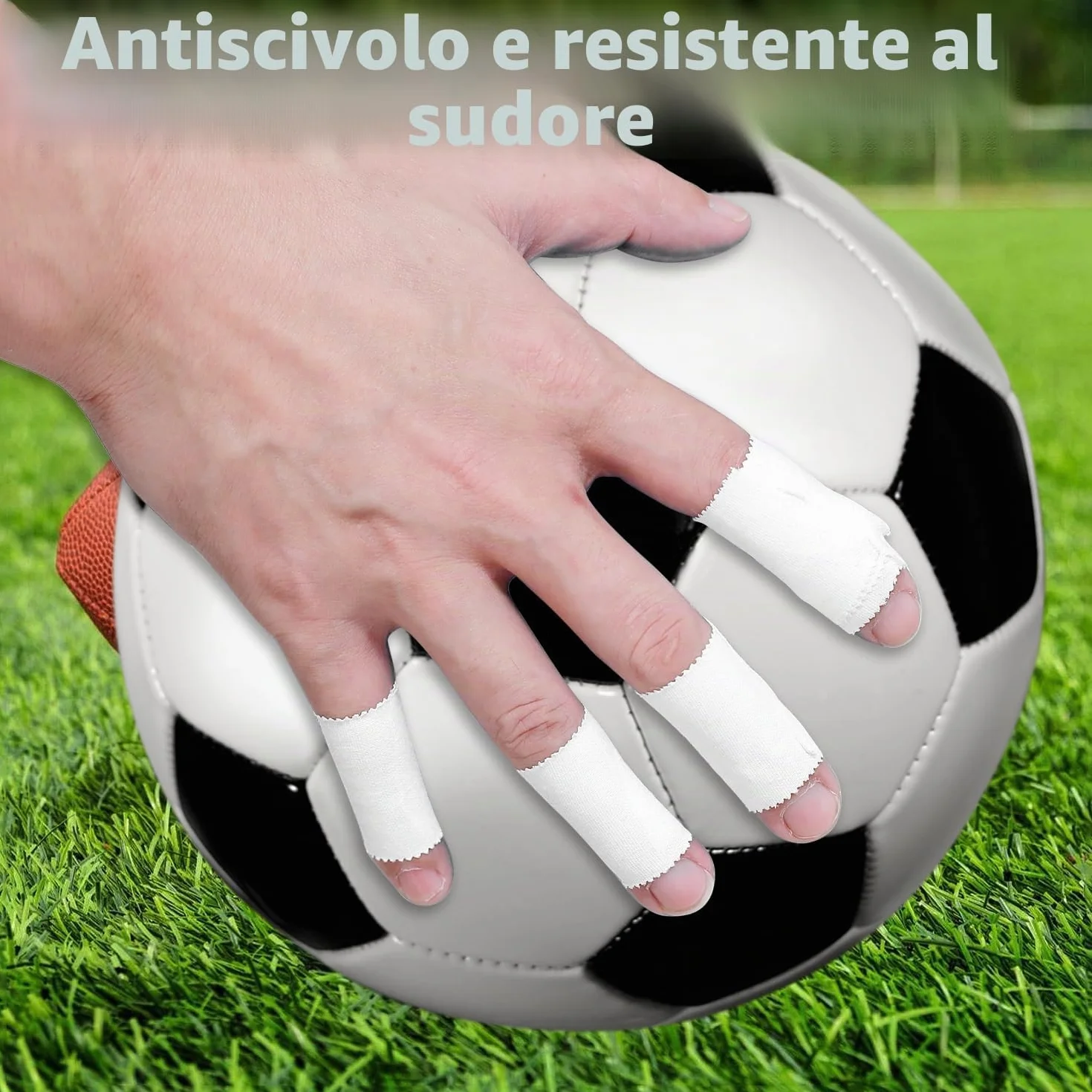 Nastro sportivo bianco 5cm x 10m set 4 rotoli autoadesivo extra forte strappabile