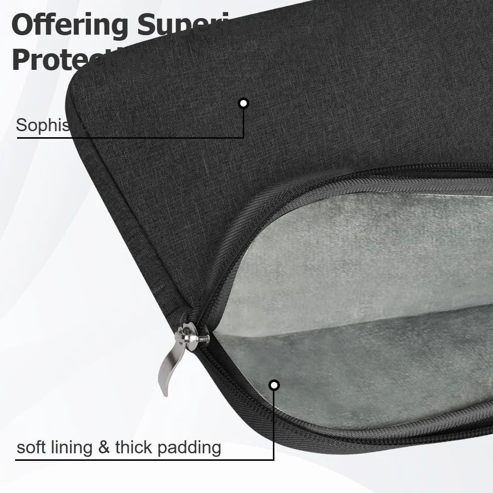 Flintronic Custodia per Laptop da 14 Pollici, Sleeve per Laptop, Impermeabile Custodia Borsa Custodia Protettiva Compatibile con MacBook Pro/Acer/Dell/Lenovo/HP/Samsung/Sony/Asus, 14 Pollici -Nero