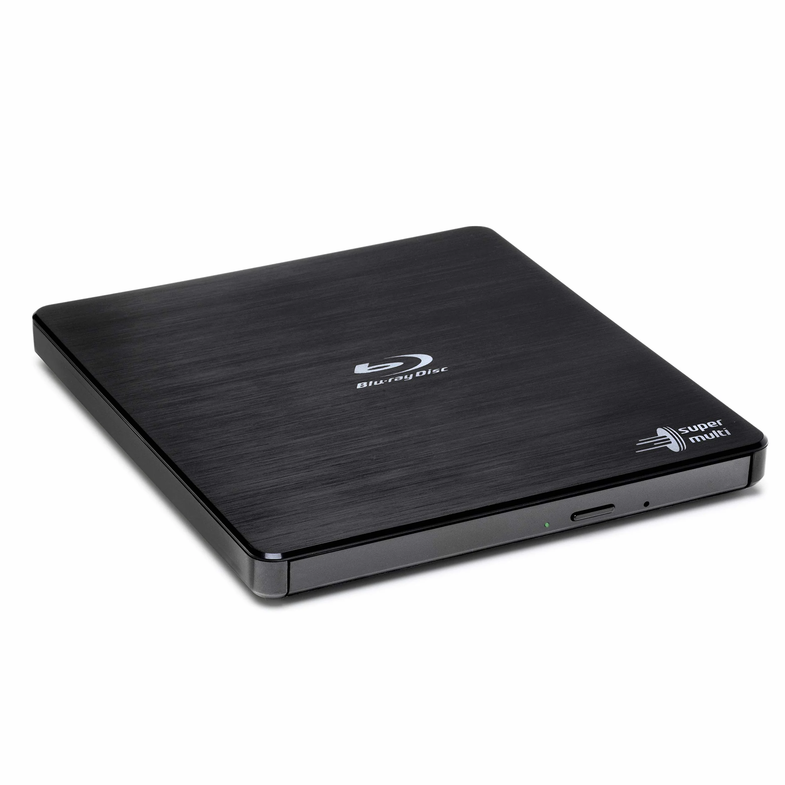 Hitachi-LG BP55 External Blu-Ray Drive, USB 2.0 Slim Portable Player/Rewriter for Laptop, Desktop PC, Windows 11 Compatible, with TV Connectivity, 3D Playback, 8x Read/Write Speed - Black