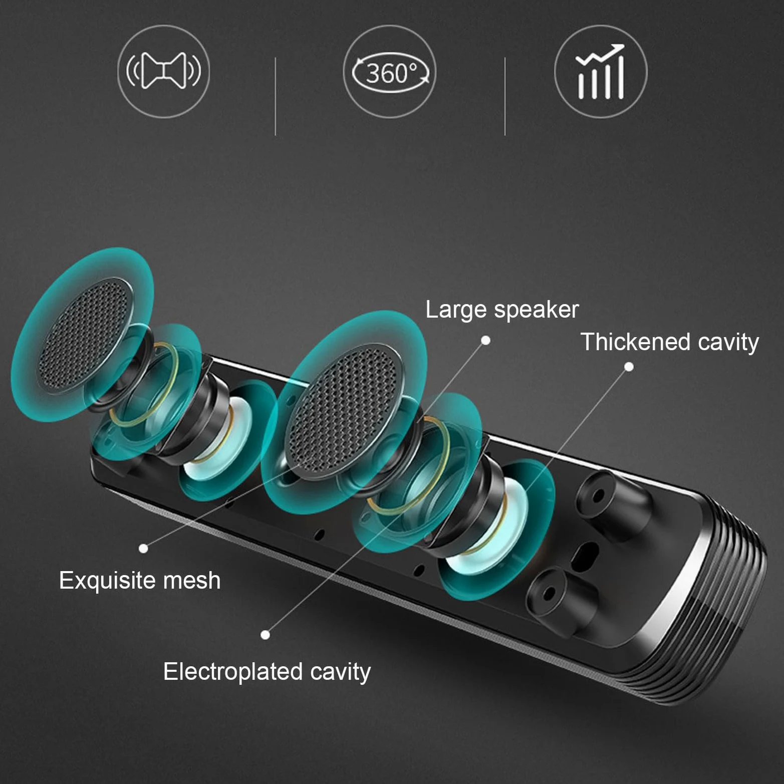 Altoparlante da Scrivania per Laptop con Audio 3D Ad Alto Rendimento Ed Effetti Luminosi Unici per Uso Personale e Streaming, Design ABS Resistente, 1 unità
