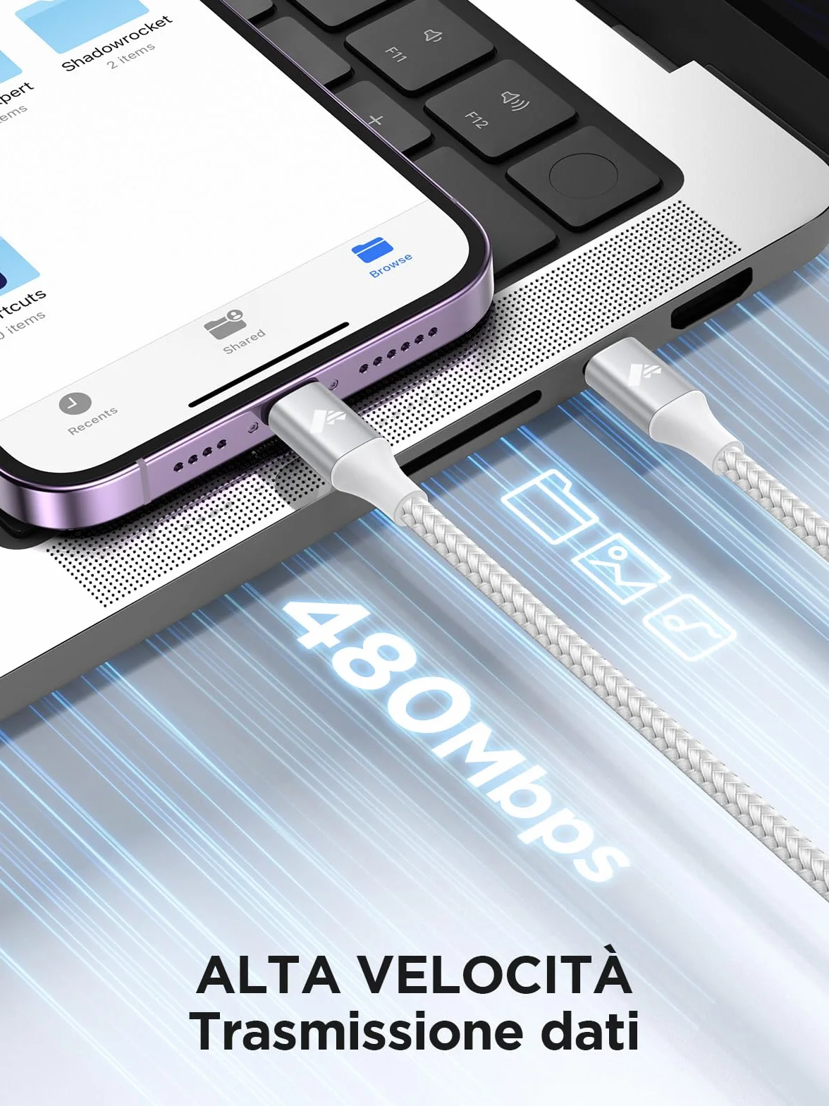 Aioneus Cavo USB C a Lightning 1.8M MFi Ricarica Rapida per iPhone 14 13 12 Pro Max Mini 11 SE X XS Max XR 8 7 6s 6 Plus iPad