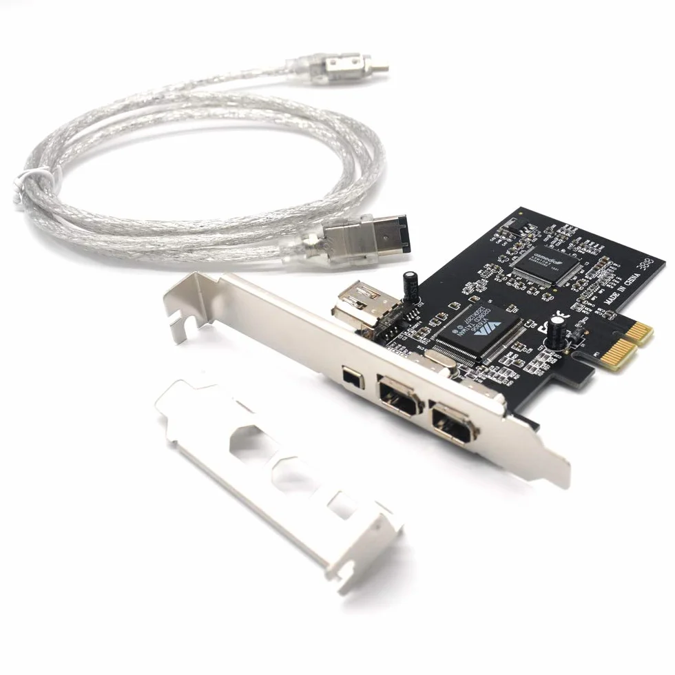 PCIe 3 porte 1394A Firewire Scheda di espansione PCI Express (1x) su adattatore esterno IEEE 1394 (2 x 6 pin + 1 x 4 pin) con supporto a basso profilo per PC desktop e connettore DV