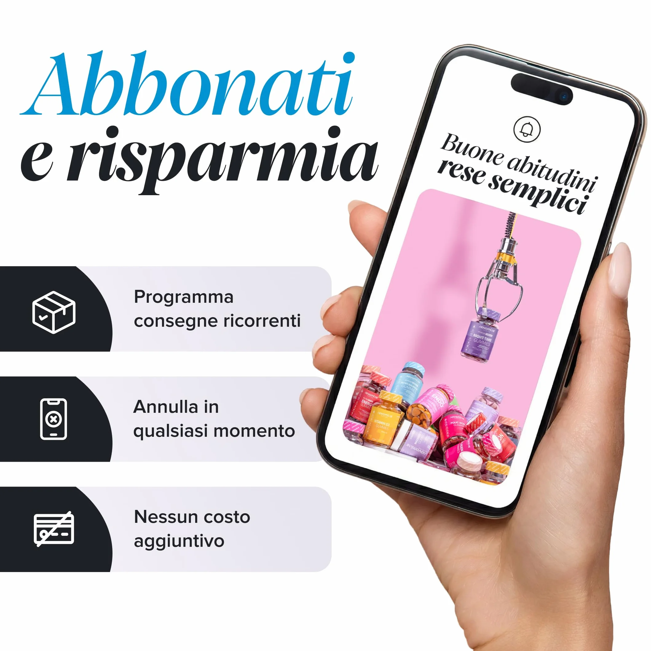 Novomins Omega 3 6 9 Vegan Gommose per Bambini con ALA Olio di Perilla 50mg Vitamine D ed E 30 Gusto Arancia