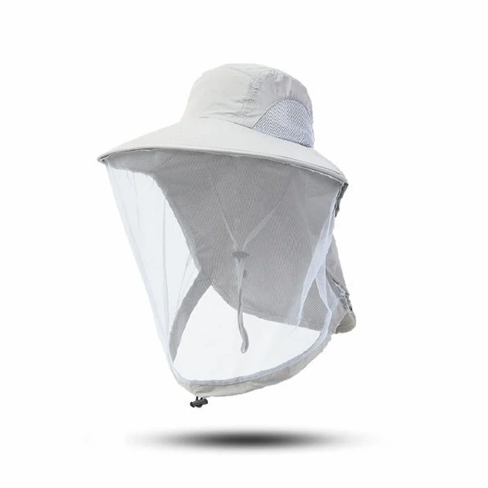 Cappello da Safari con Velo Zanzariera Protezione Insetti Sole Pesca