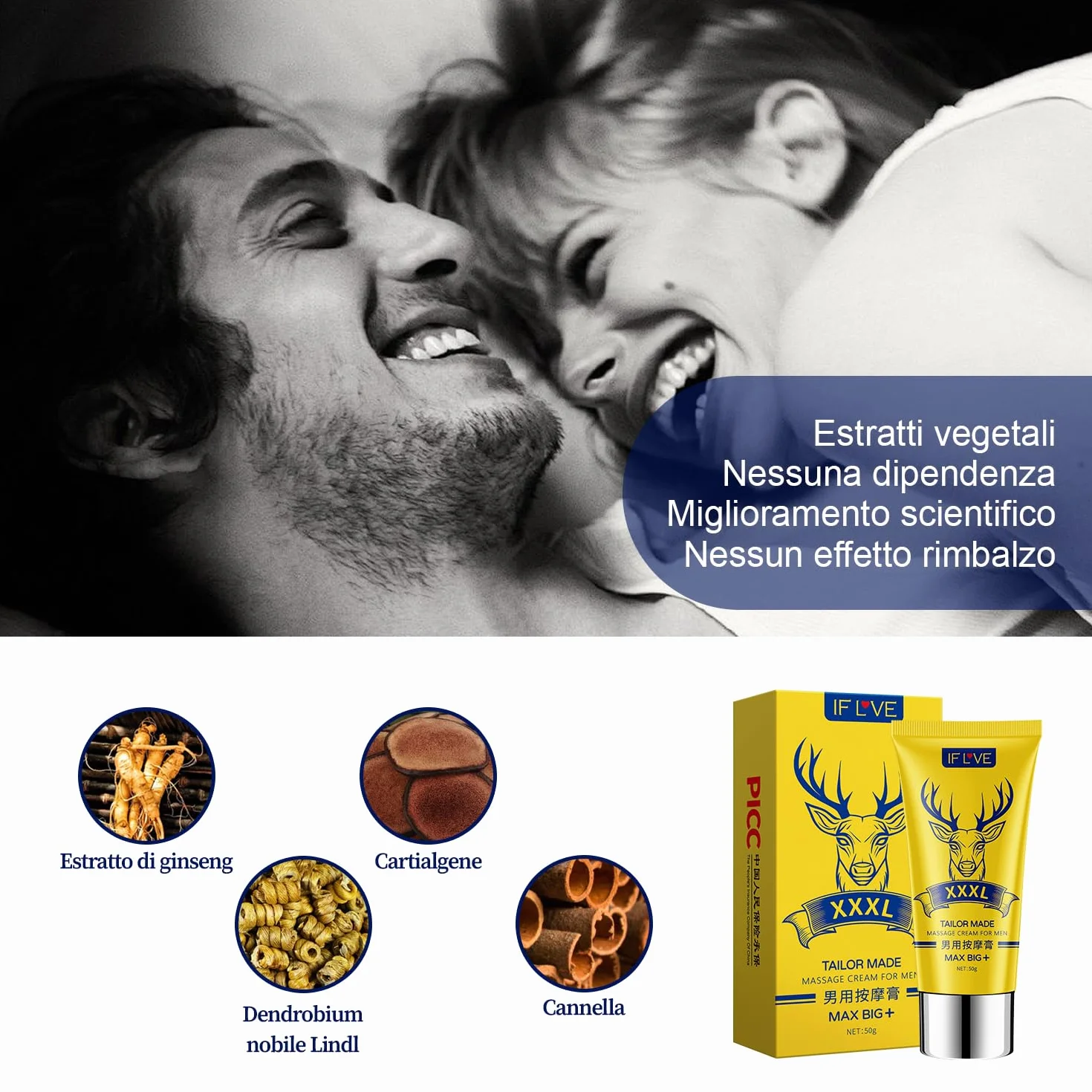 Crema rivitalizzante per zone intime maschili, olio massaggi ingrandenti, idratazione pelle