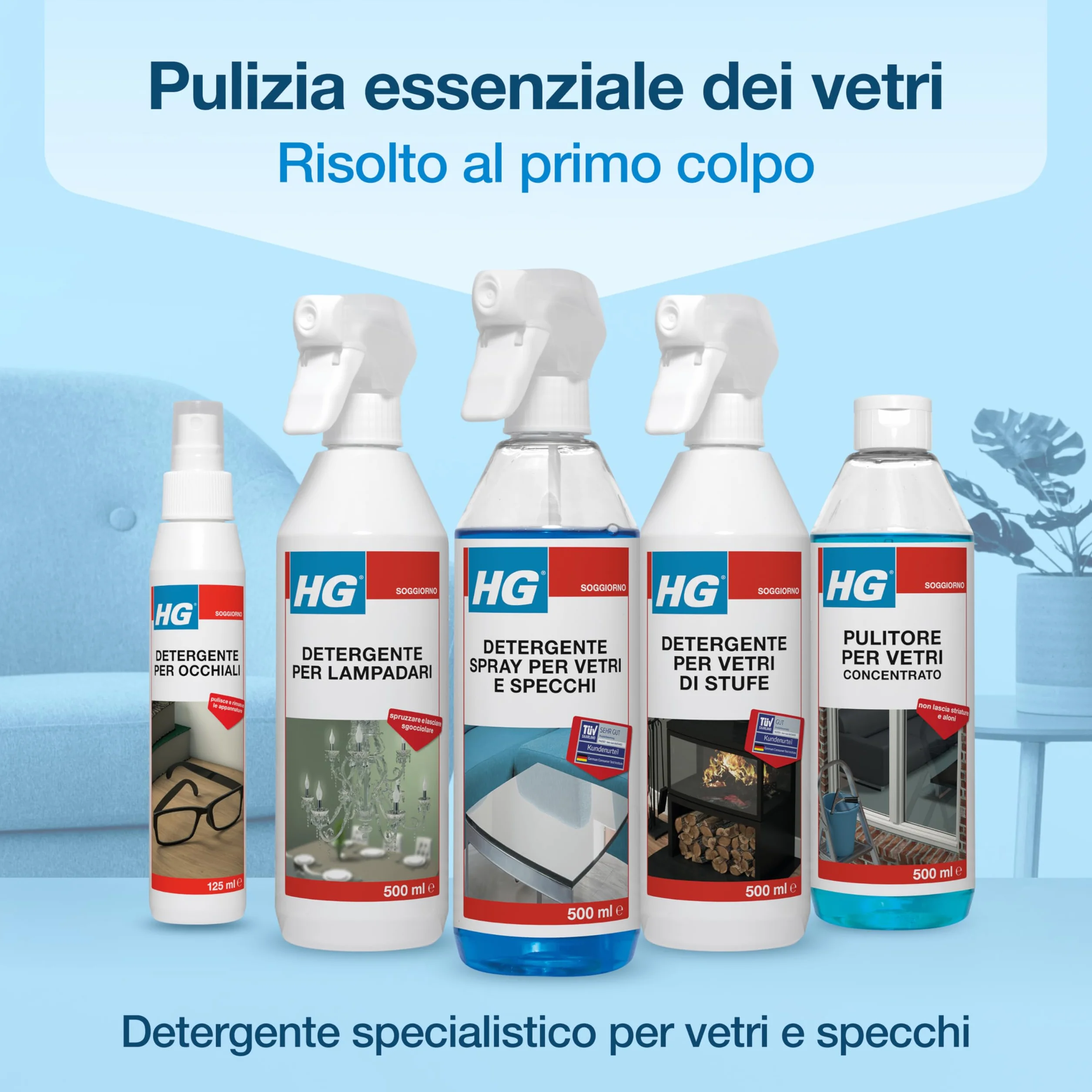 HG Detergente Spray per Vetri 500 ml