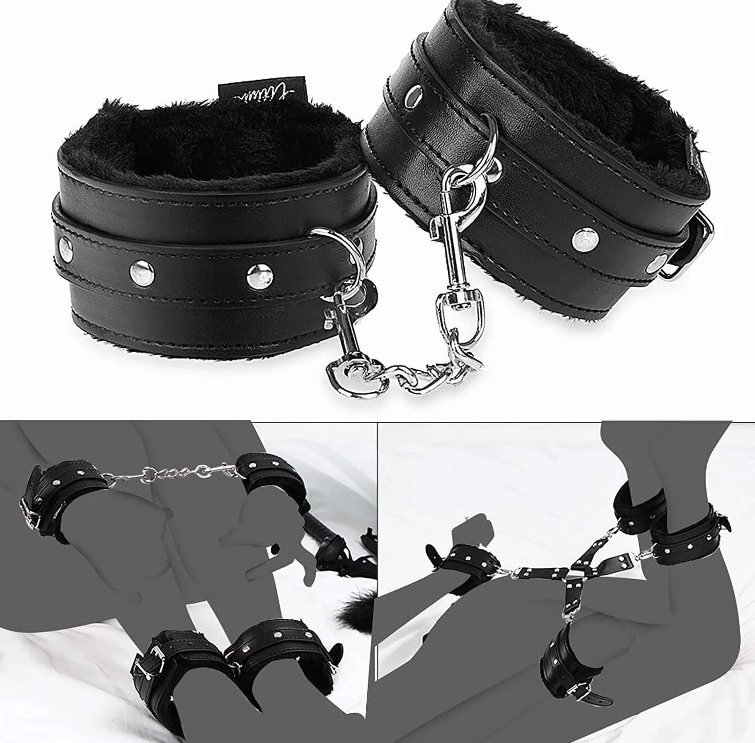 Set Di 10 Pezzi in Pelle Nera Per Lusso E Gusto